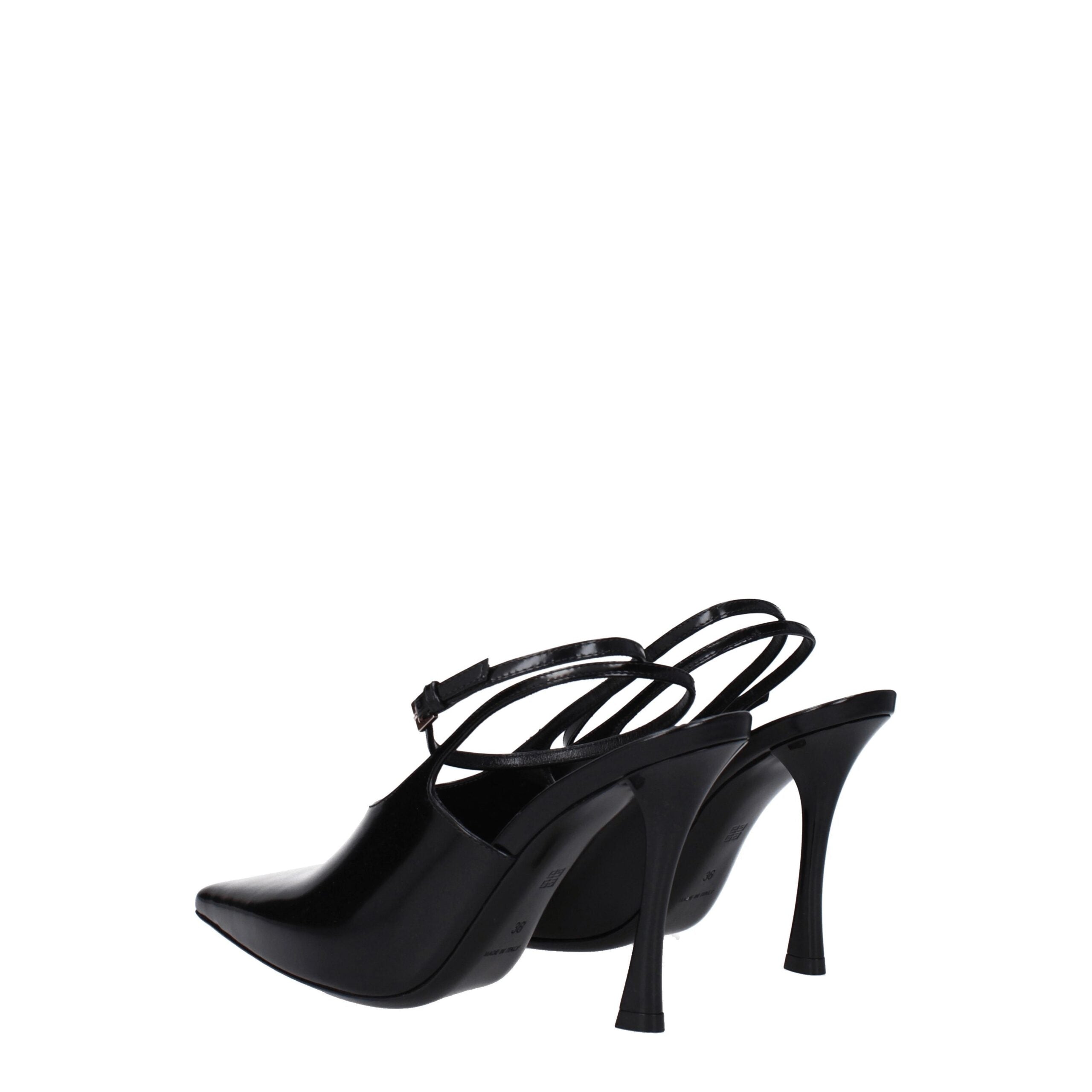 Black Leather High Heel Pumps - ventzia