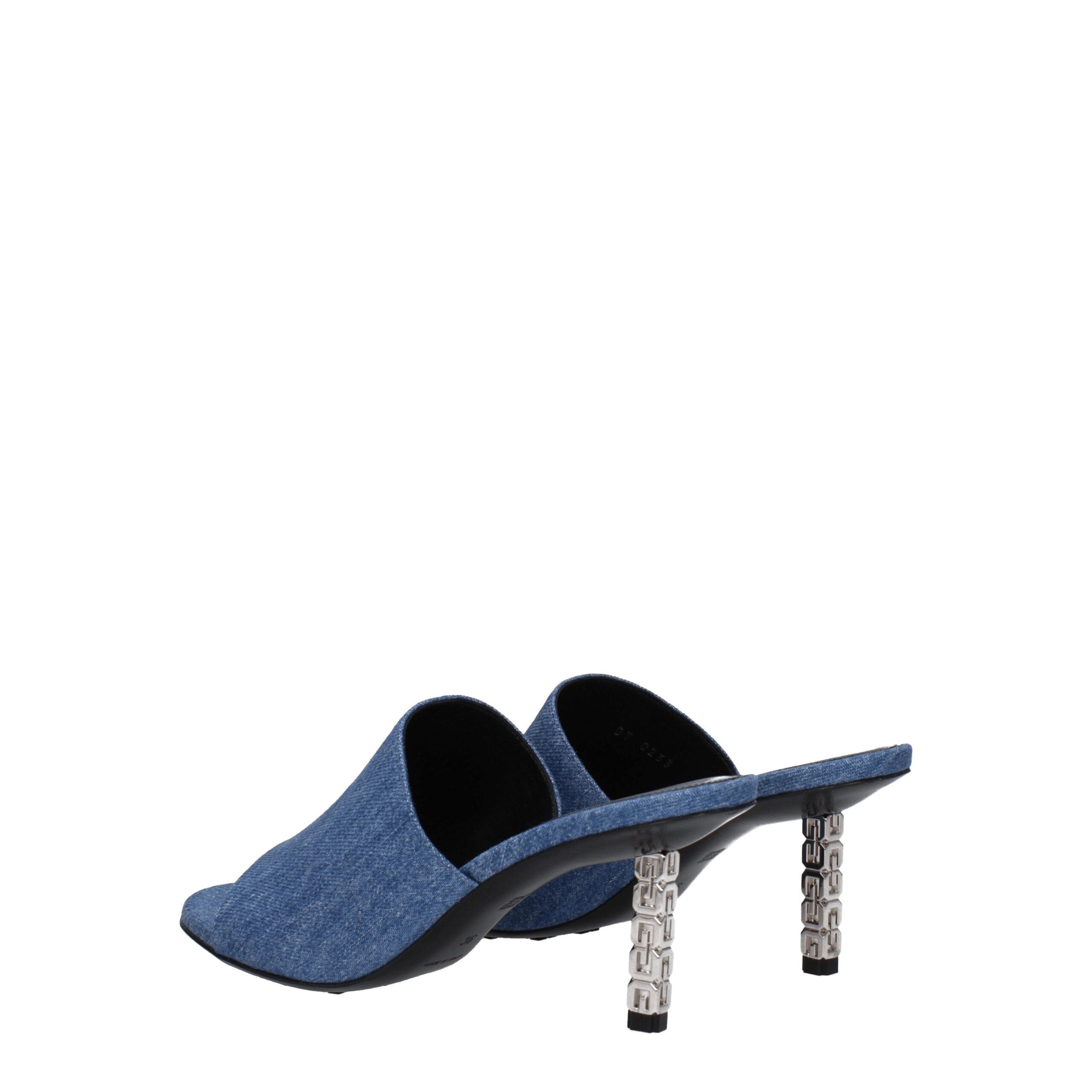 Blue Fabric Platform Sandals - ventzia