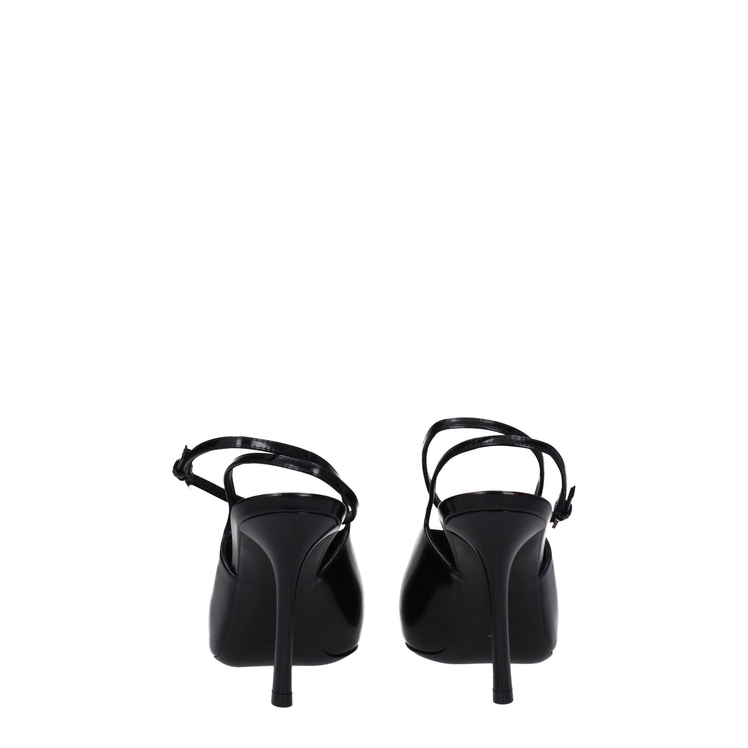 Black Leather High Heel Pumps - ventzia