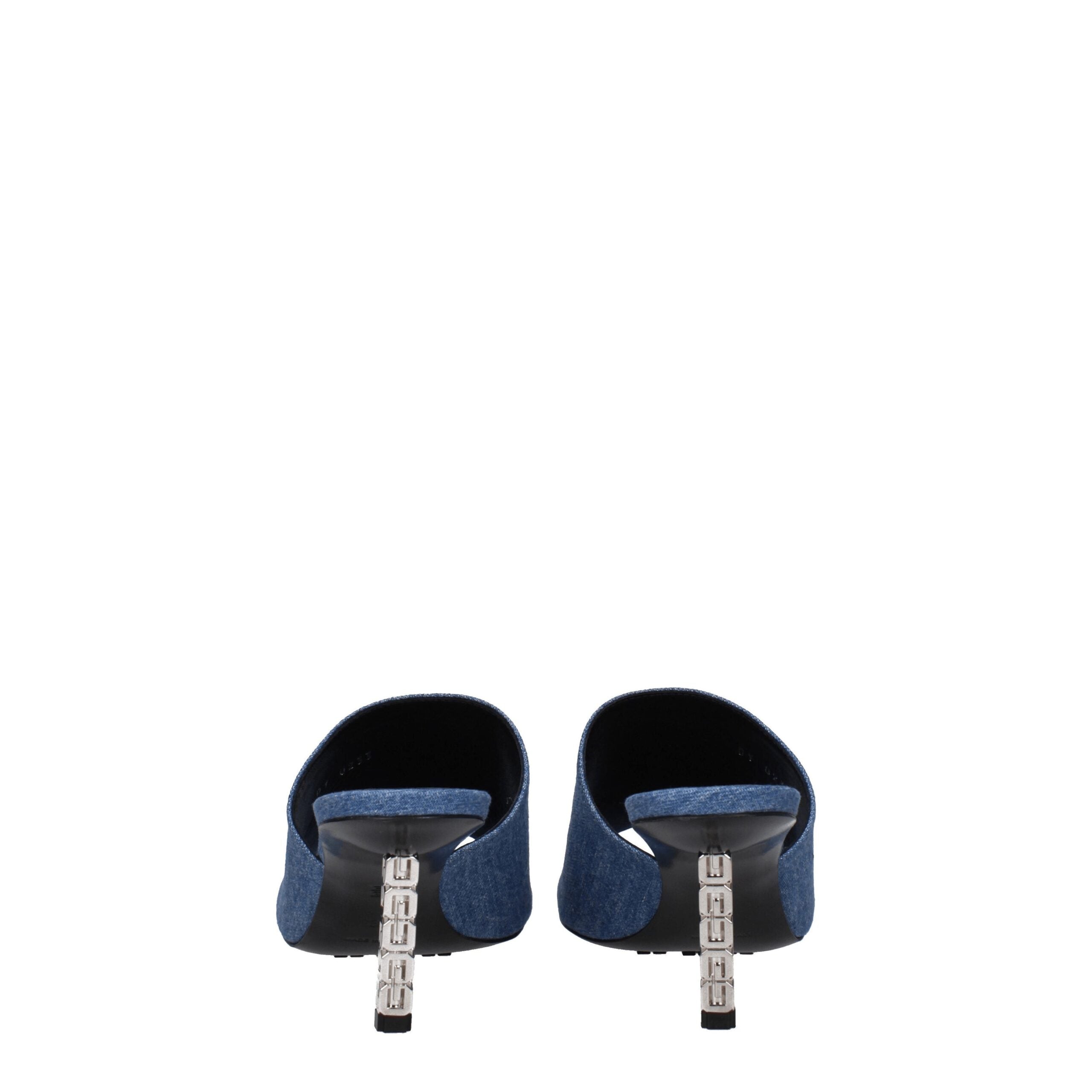 Blue Fabric Platform Sandals