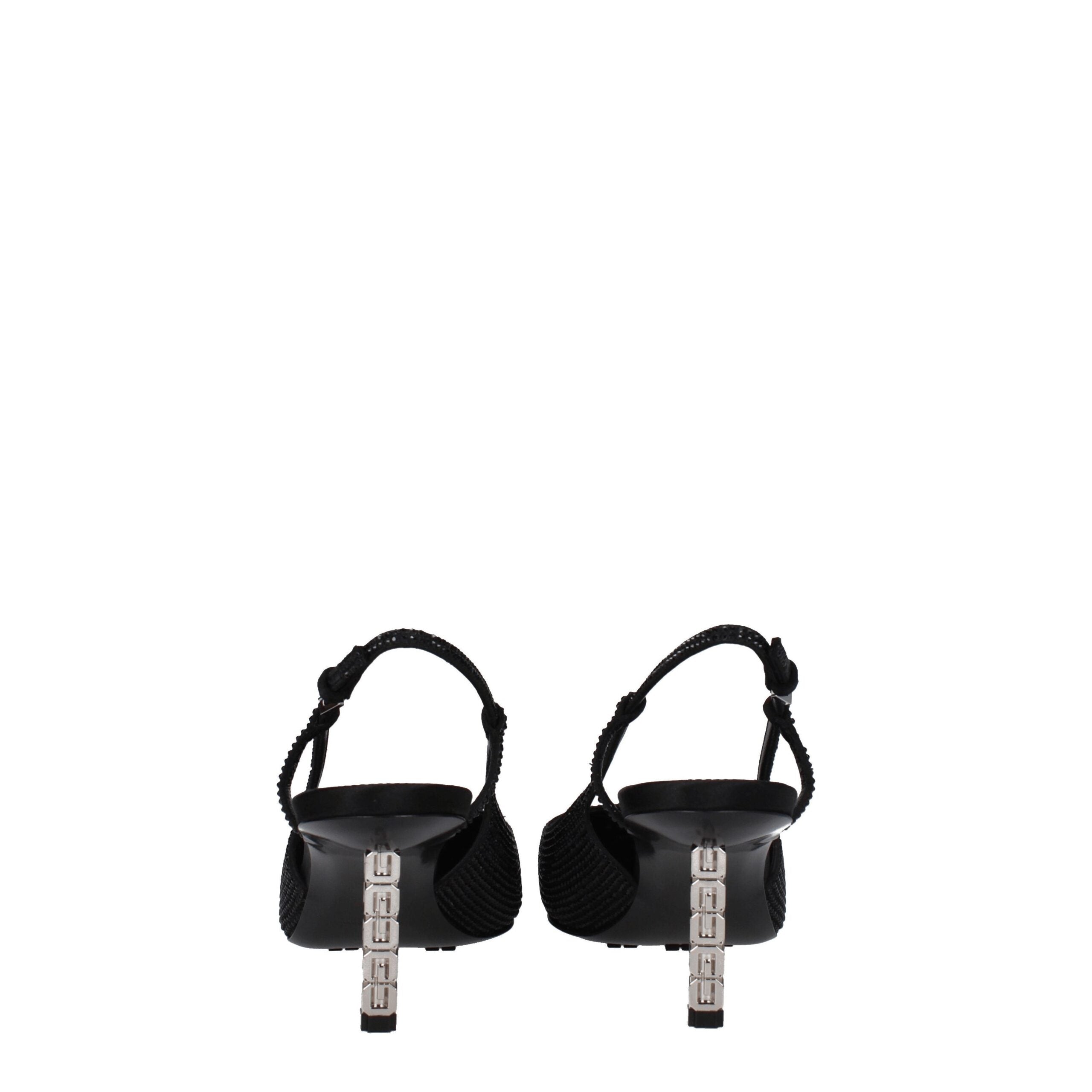Black Fabric High Heel Pumps - ventzia