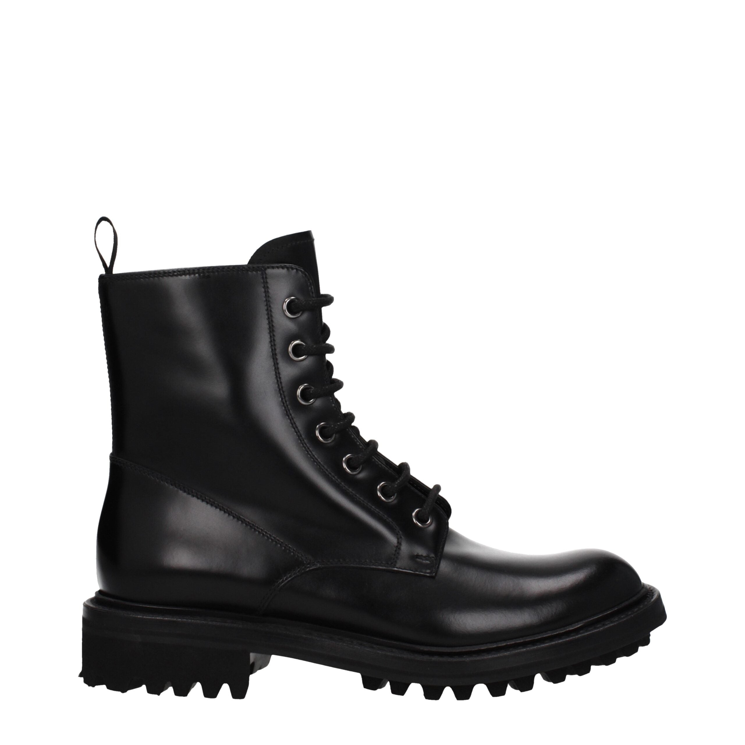 Black Leather Ankle Boots - ventzia