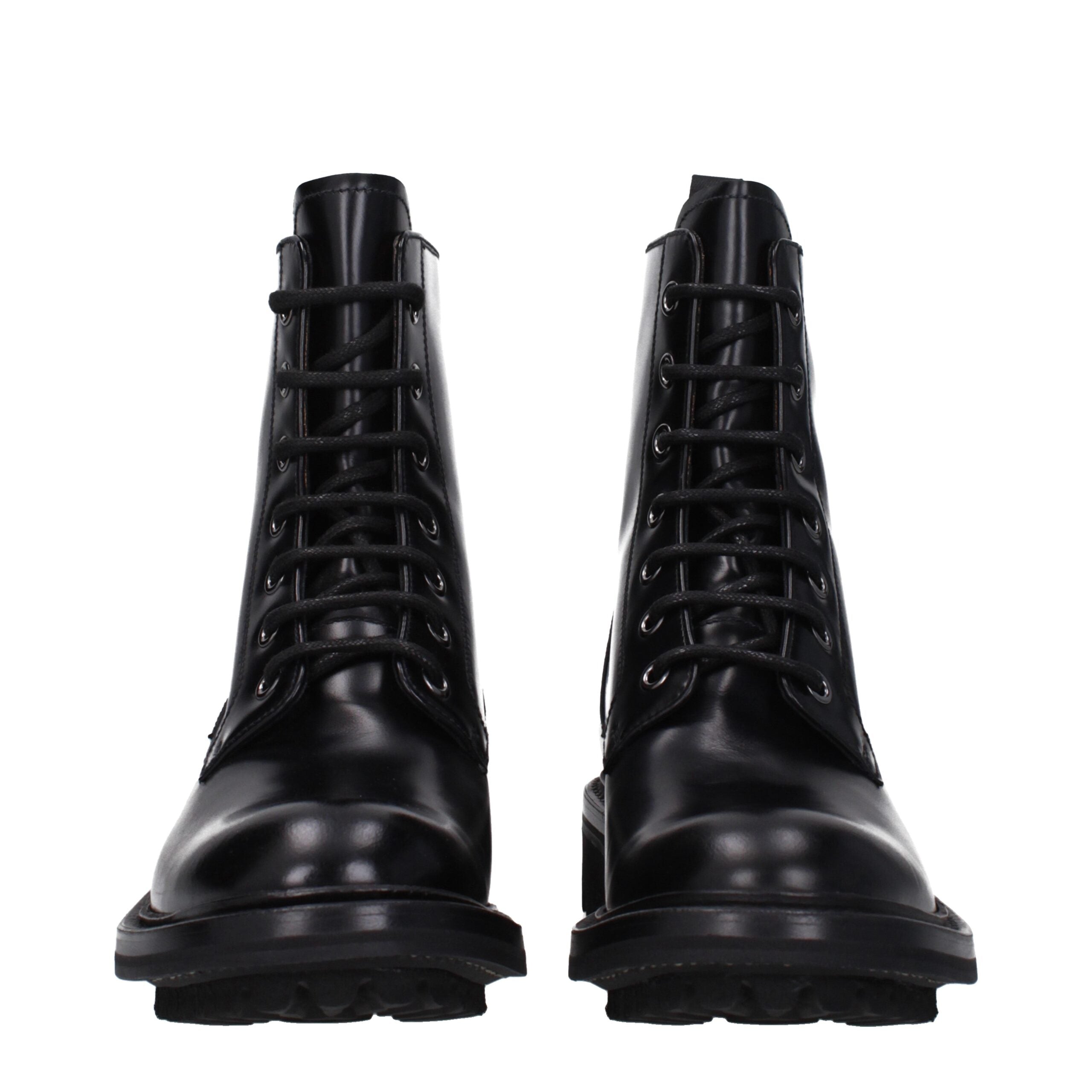 Black Leather Ankle Boots - ventzia