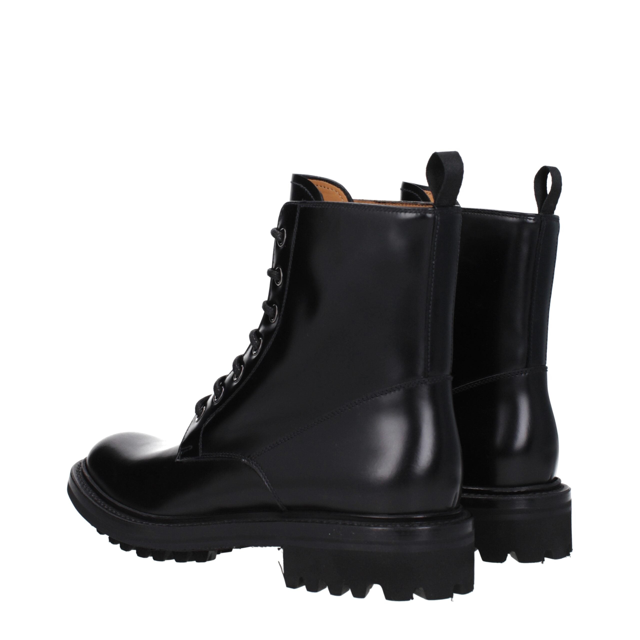 Black Leather Ankle Boots - ventzia