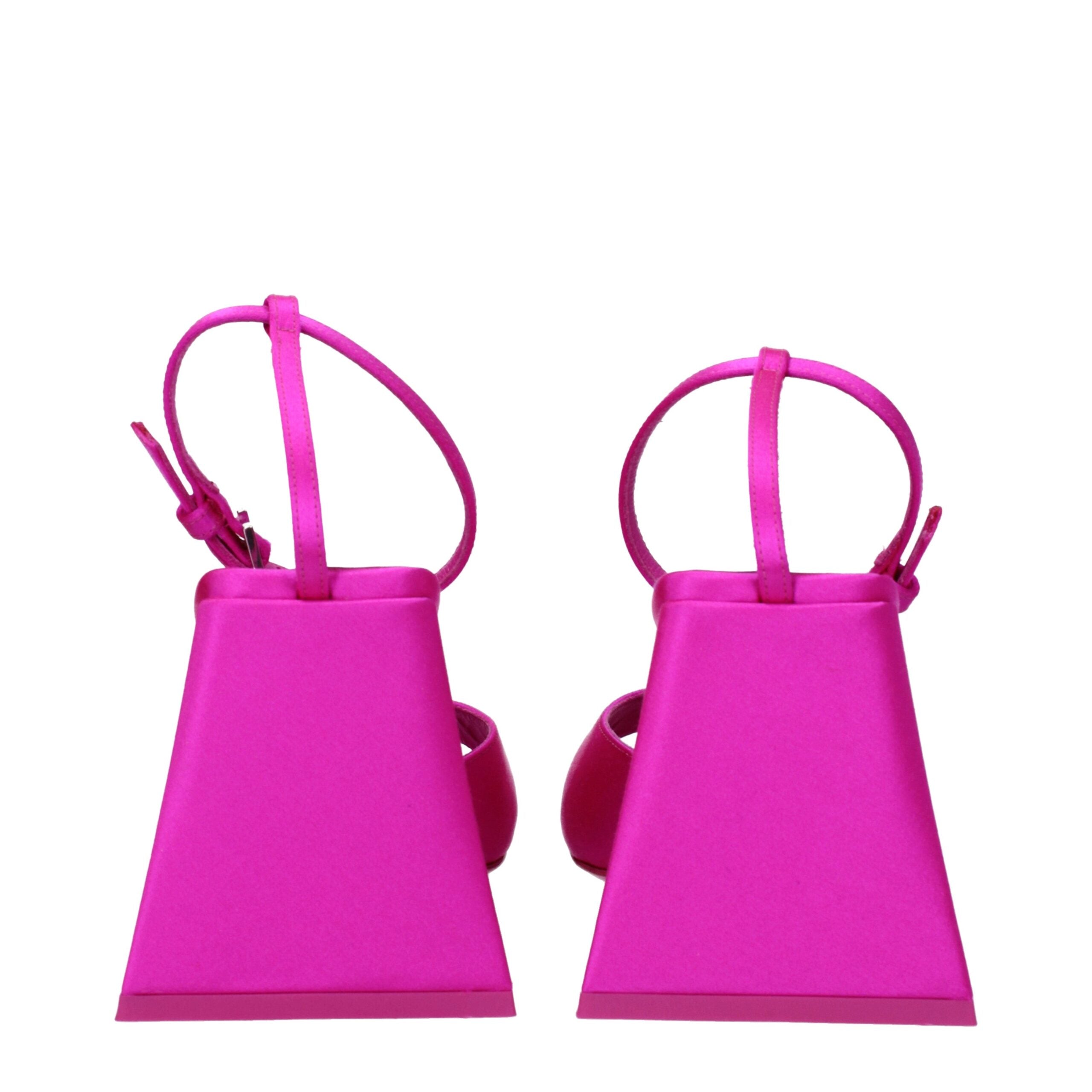 Pink Satin Stiletto Heel Sandals