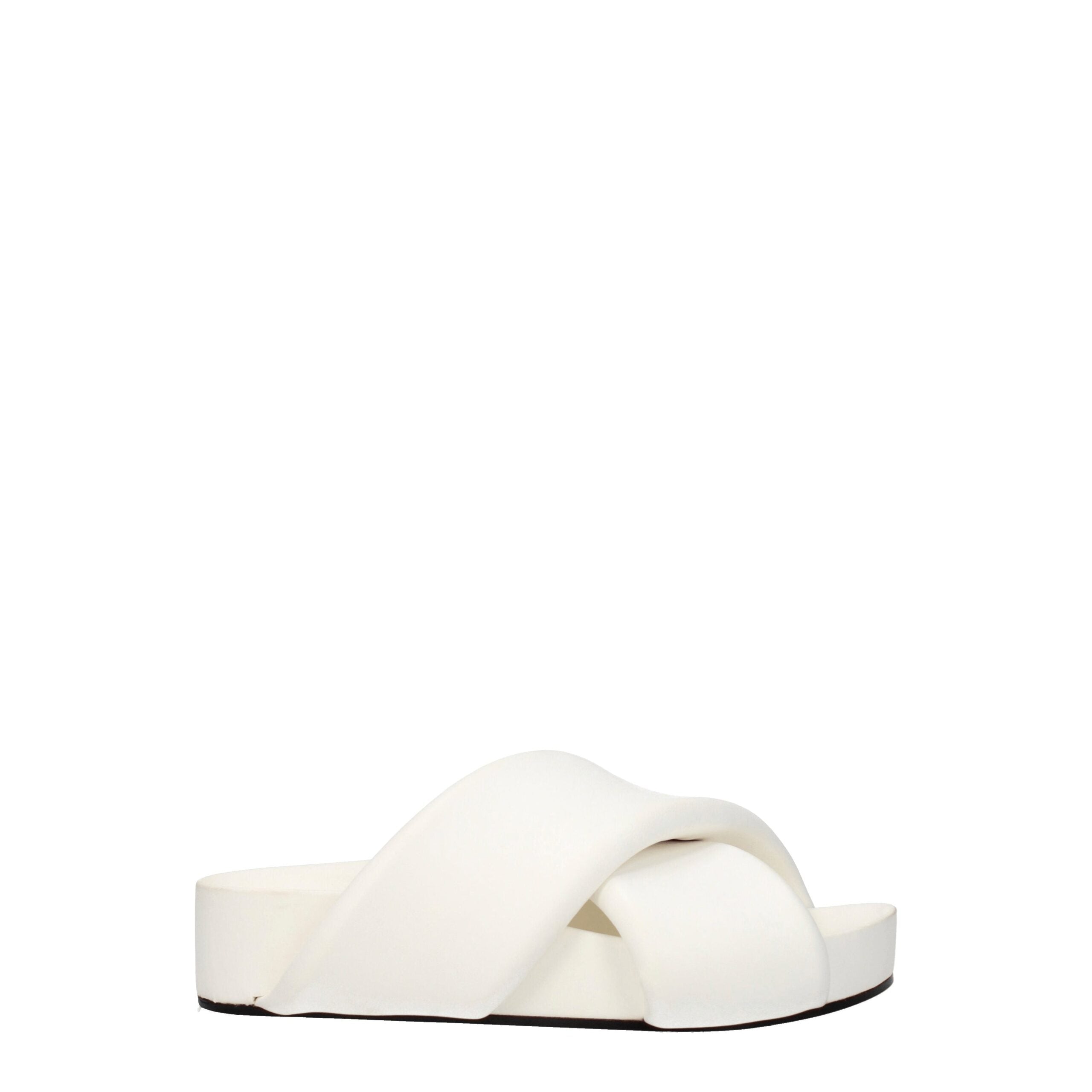 White Leather Slippers - ventzia