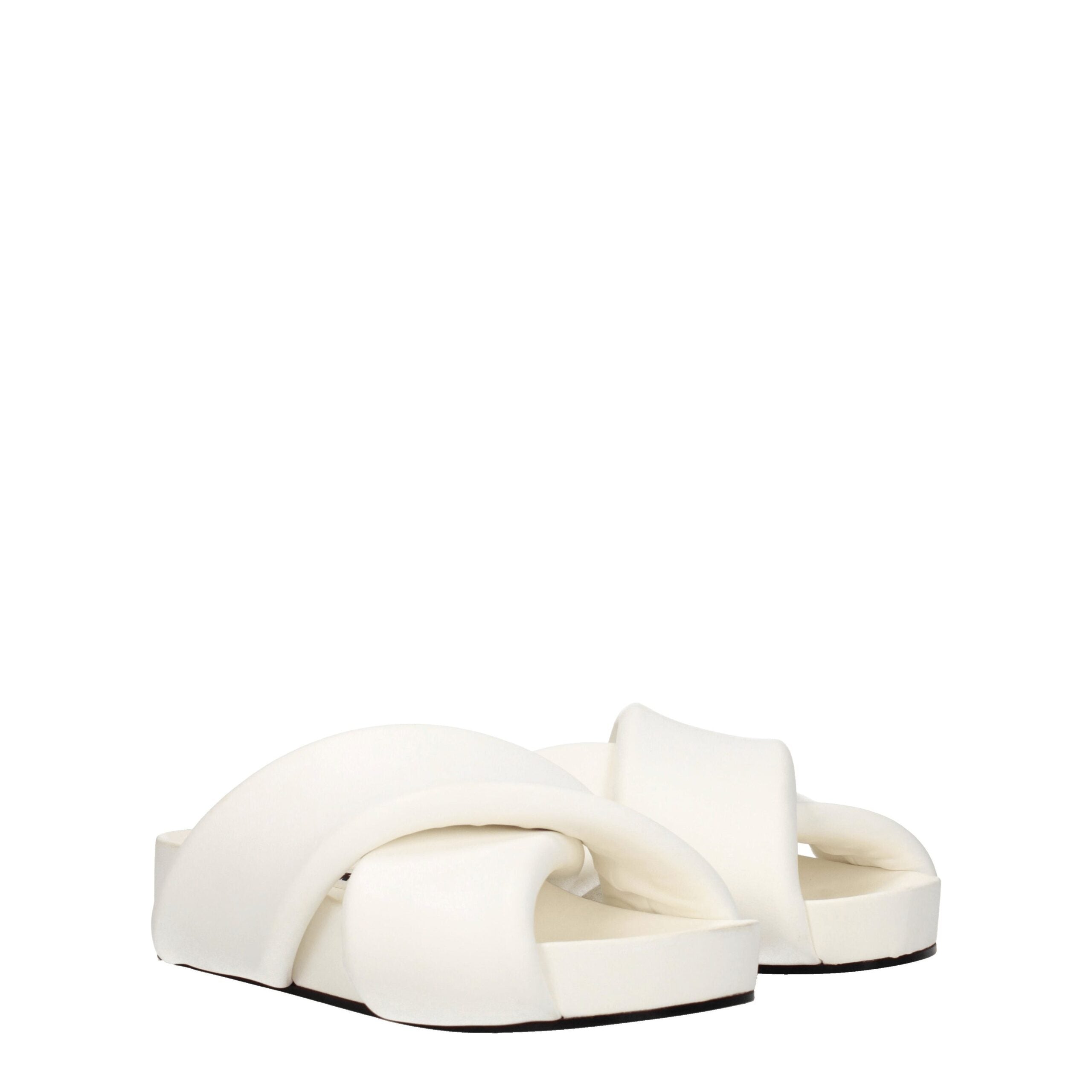 White Leather Slippers - ventzia