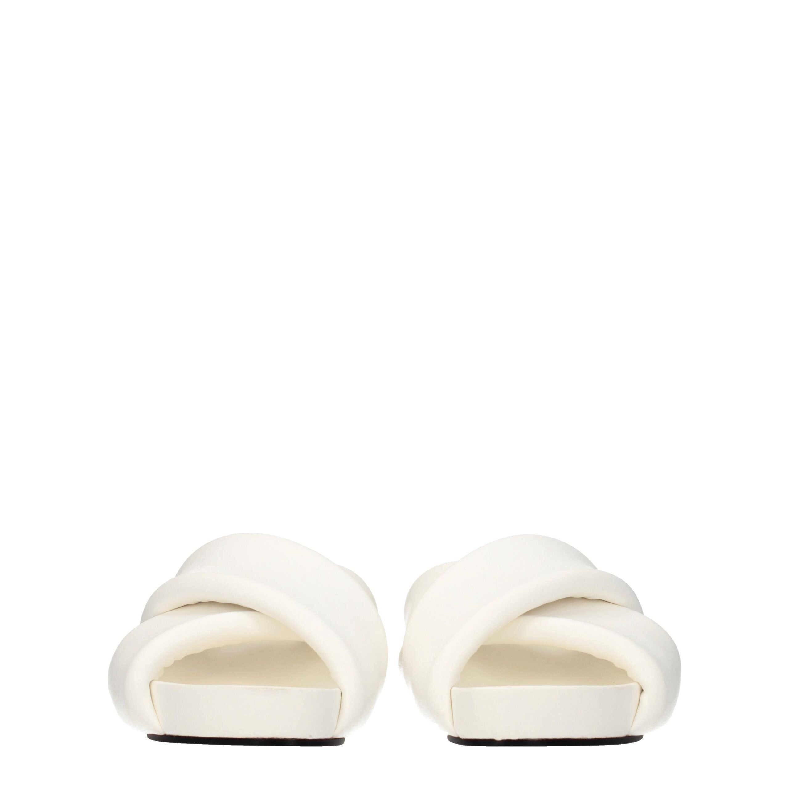 White Leather Slippers - ventzia