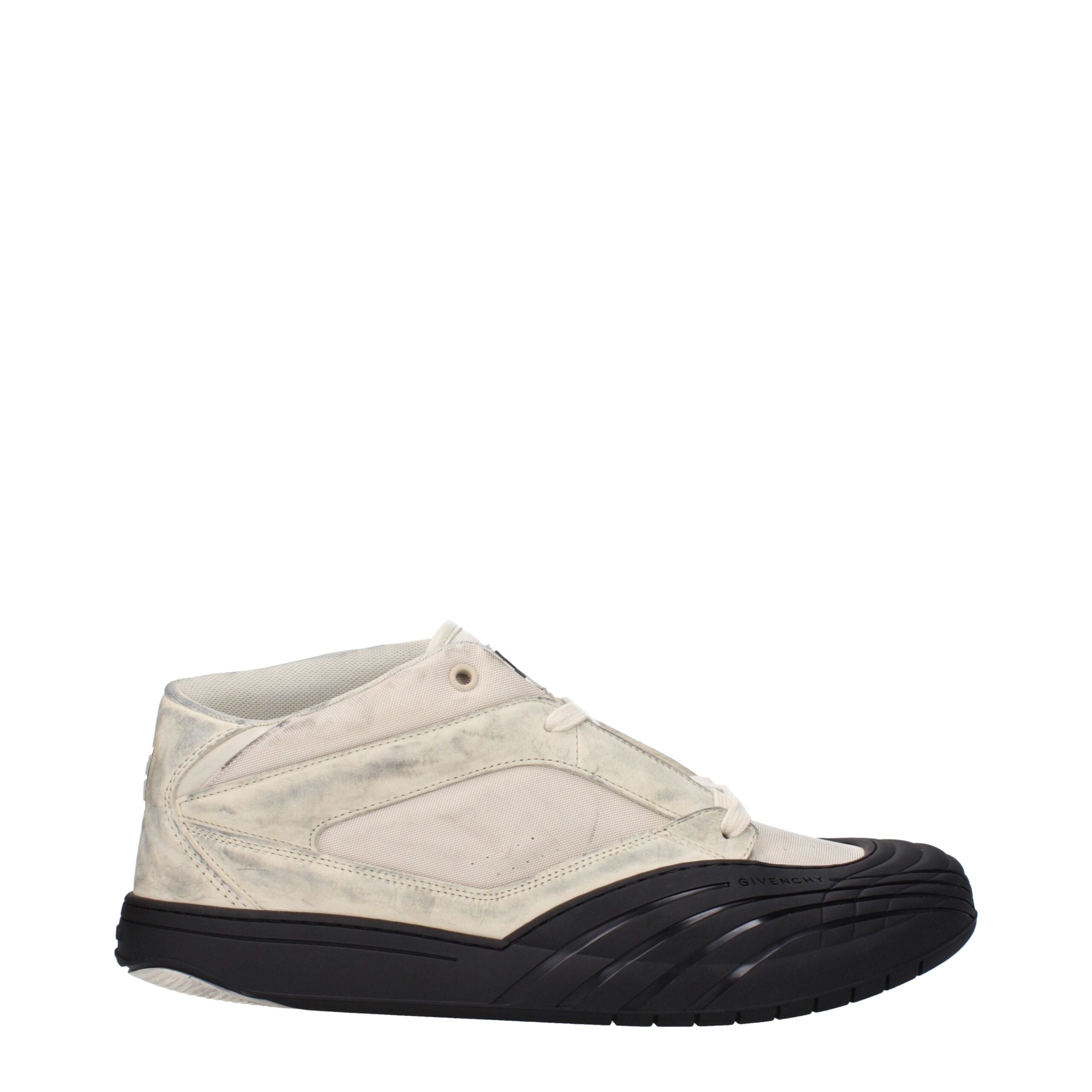 Beige Fabric Chunky Sneakers - ventzia