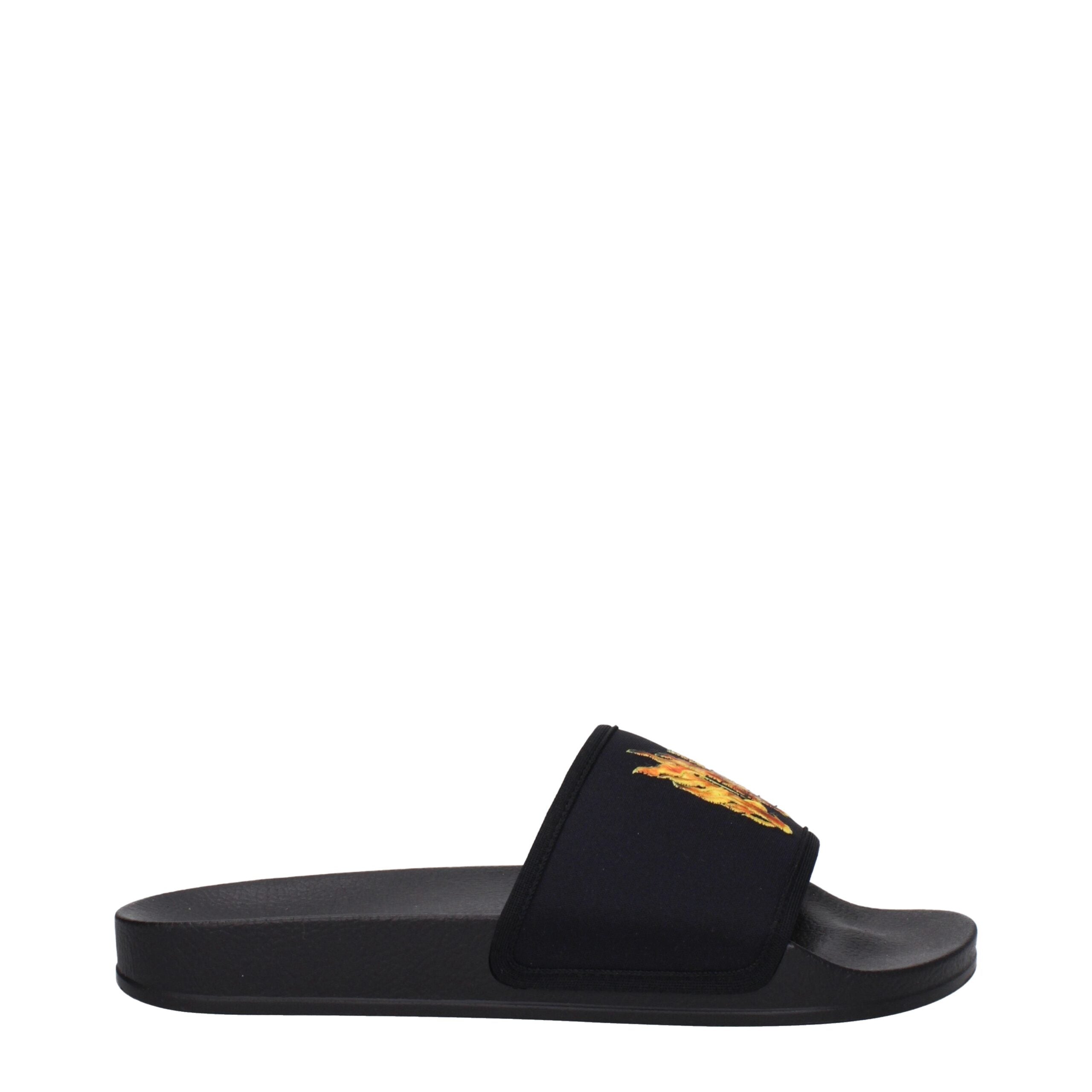 Black Fabric Slippers - ventzia