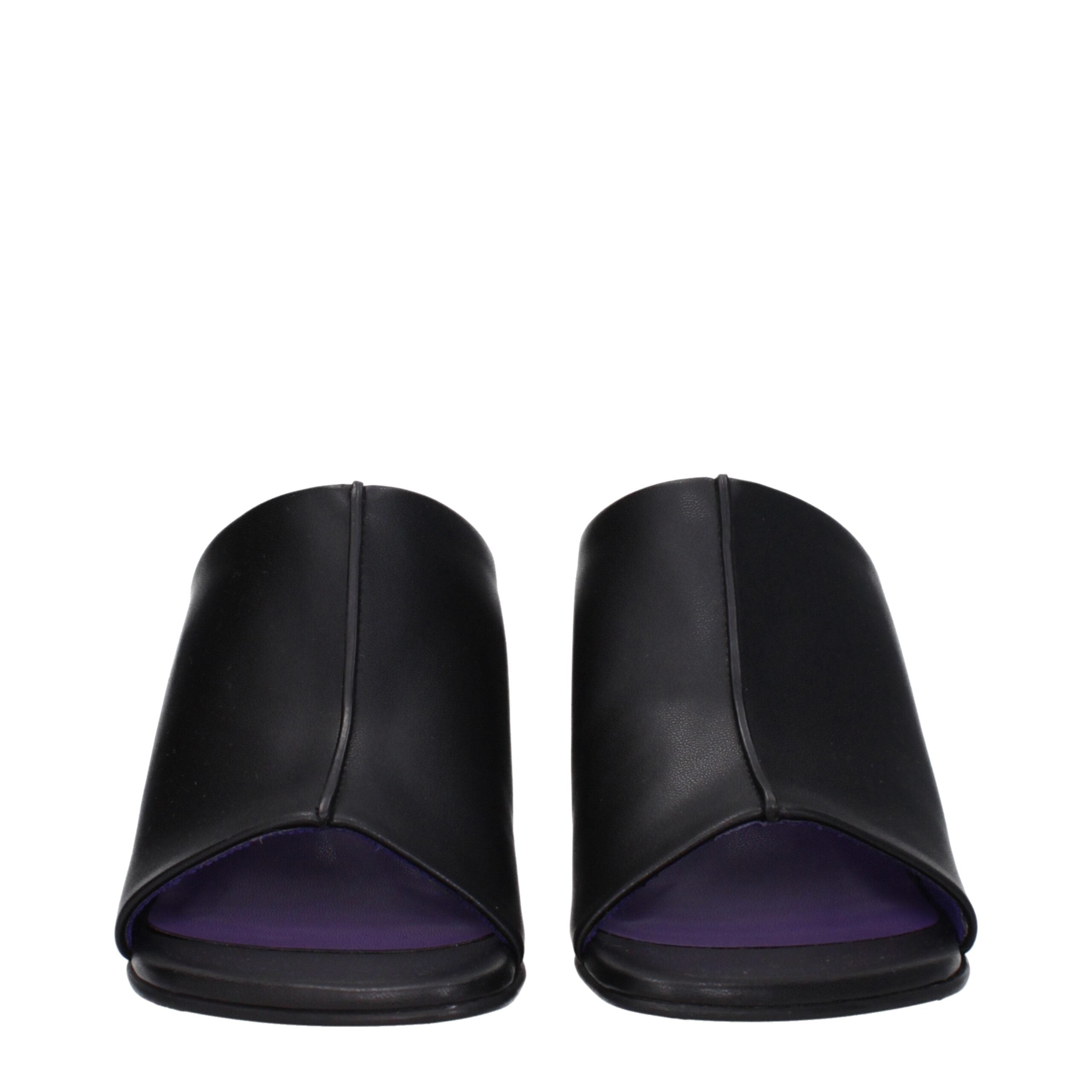 Black Leather Stiletto Heel Sandals - ventzia