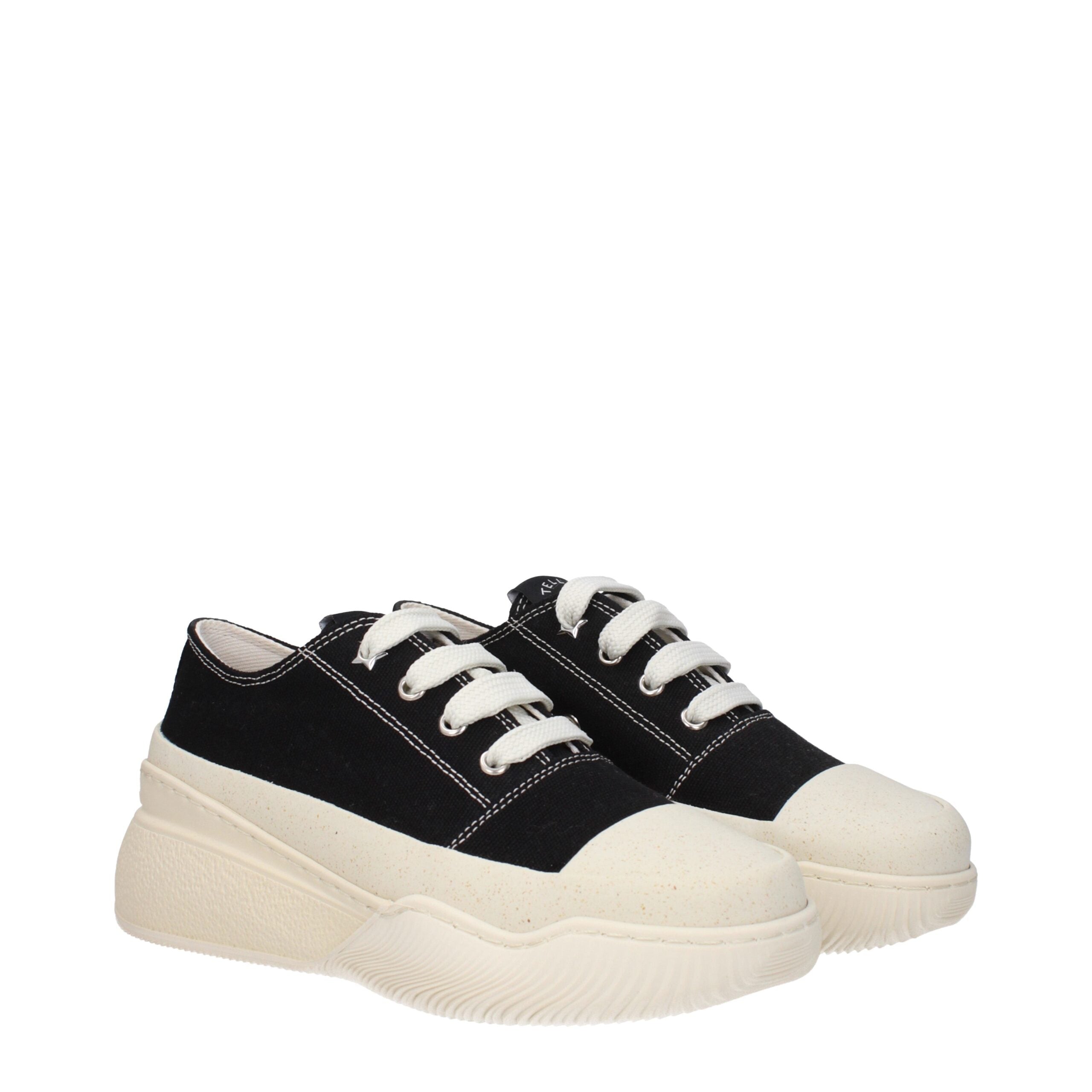 Black Fabric Chunky Sneakers - ventzia