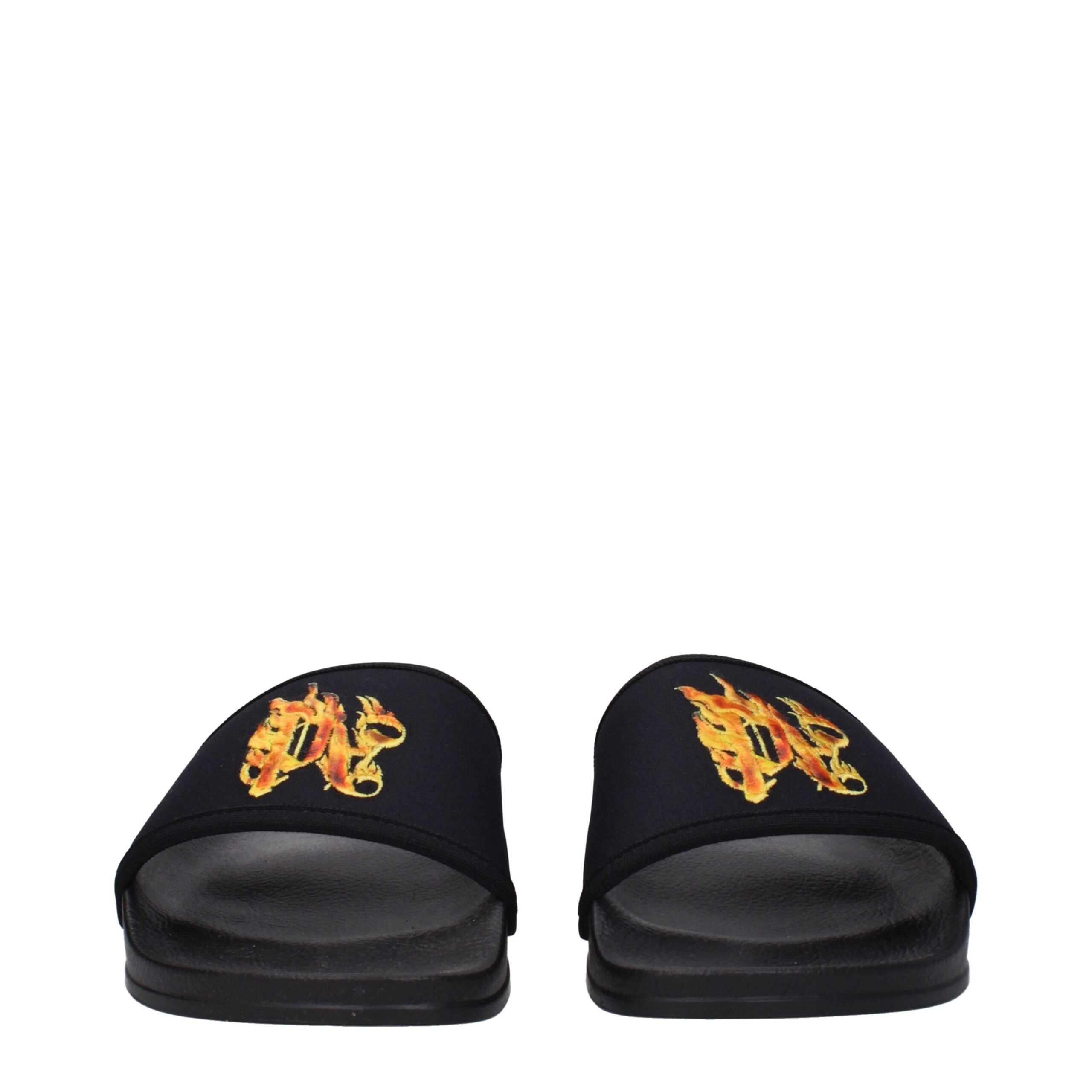 Black Fabric Slippers - ventzia