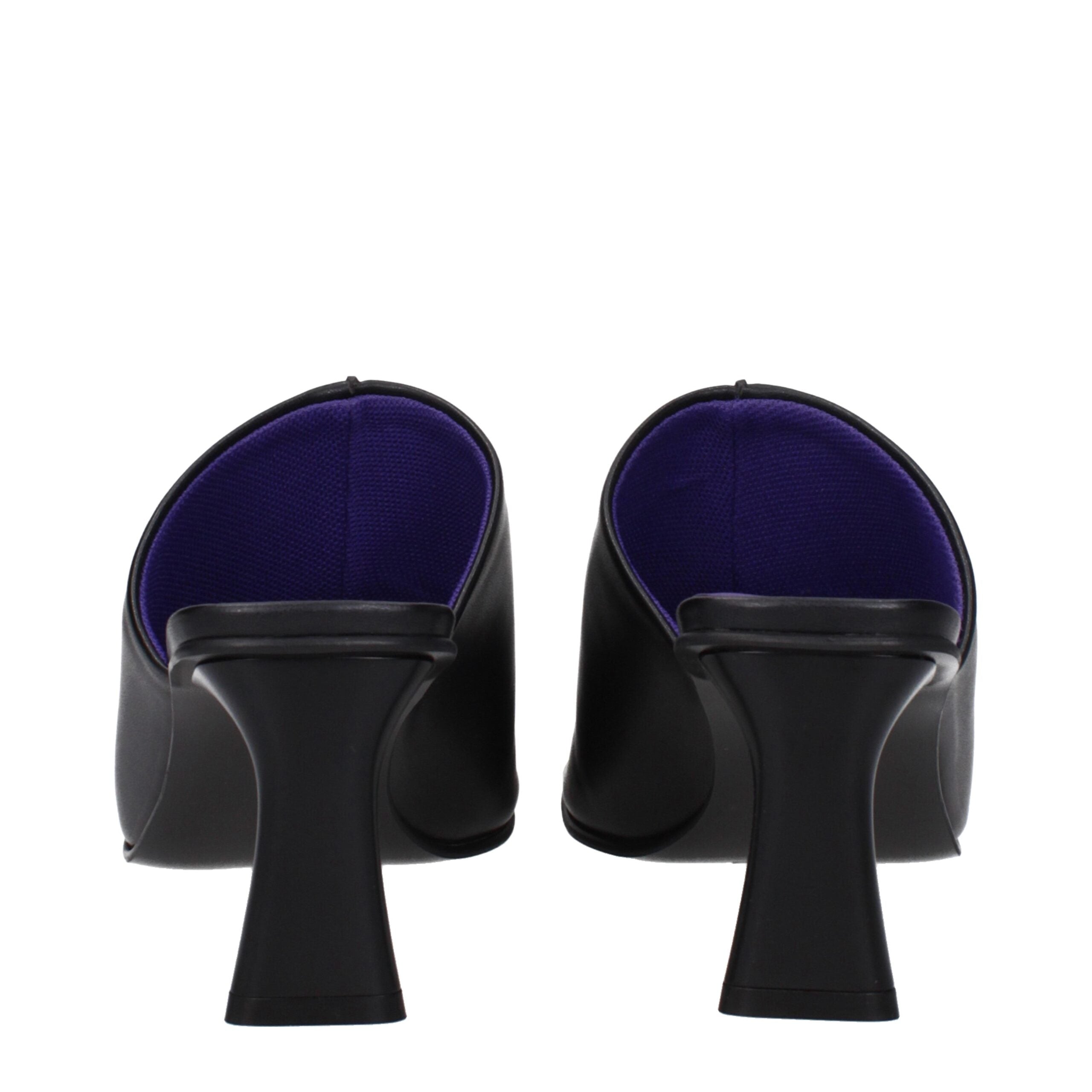Black Leather Stiletto Heel Sandals - ventzia