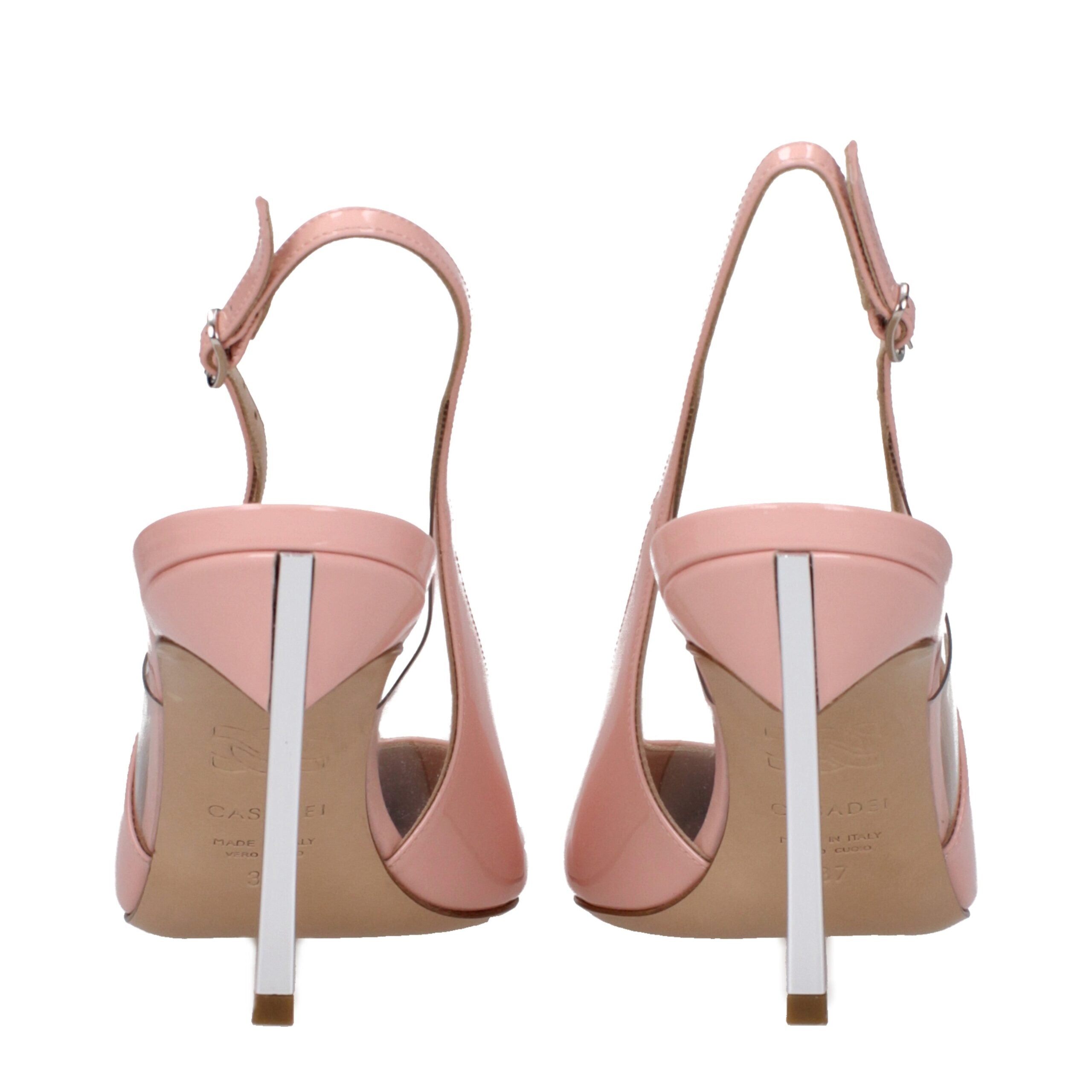Pink Leather High Heel Pumps - ventzia