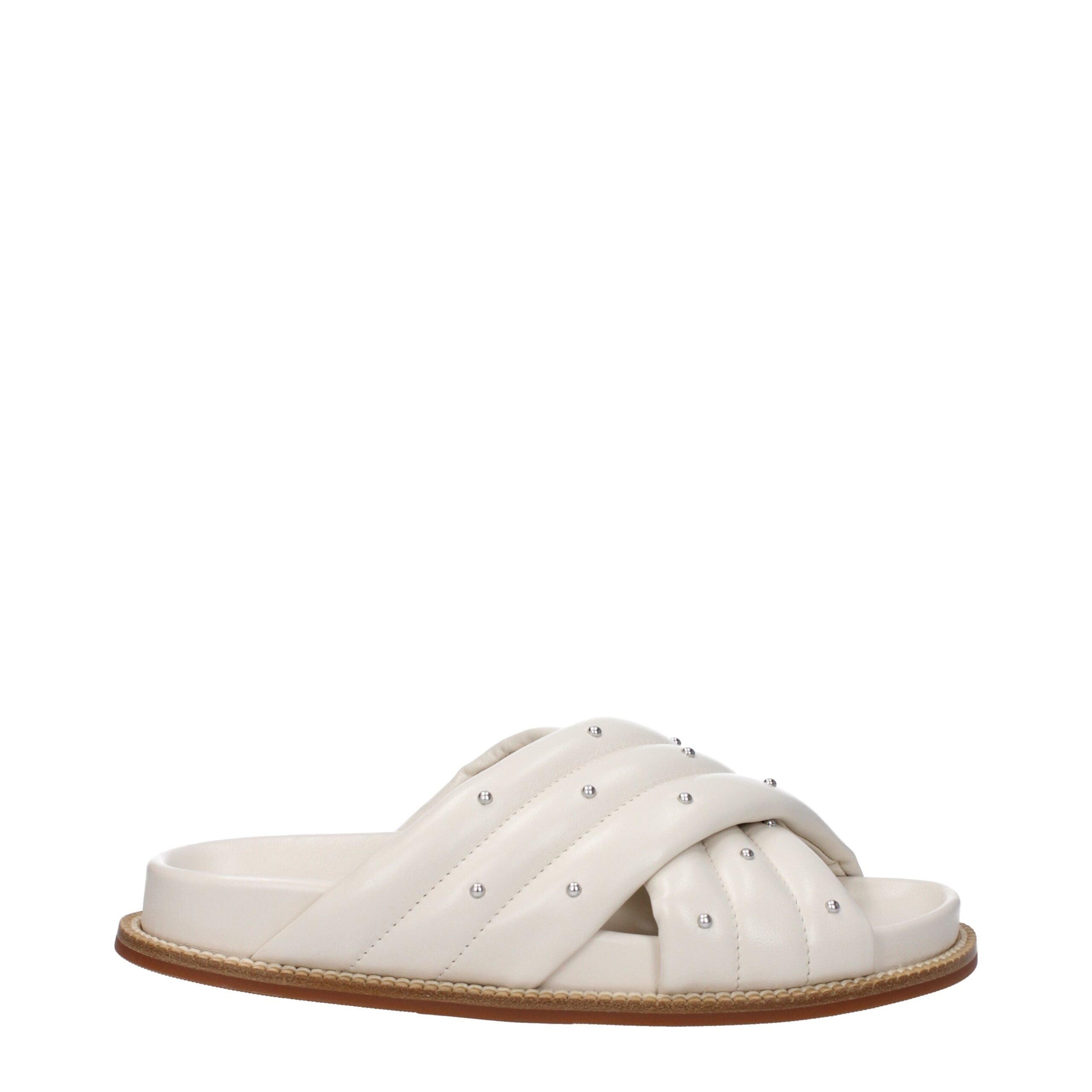 Beige Leather Slippers - ventzia