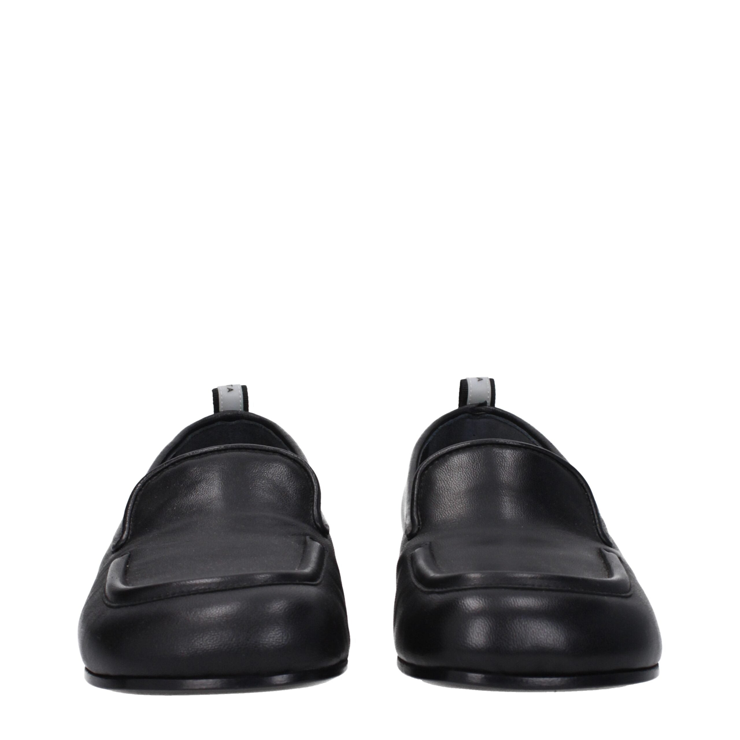 Black Leather Slip-On Loafers