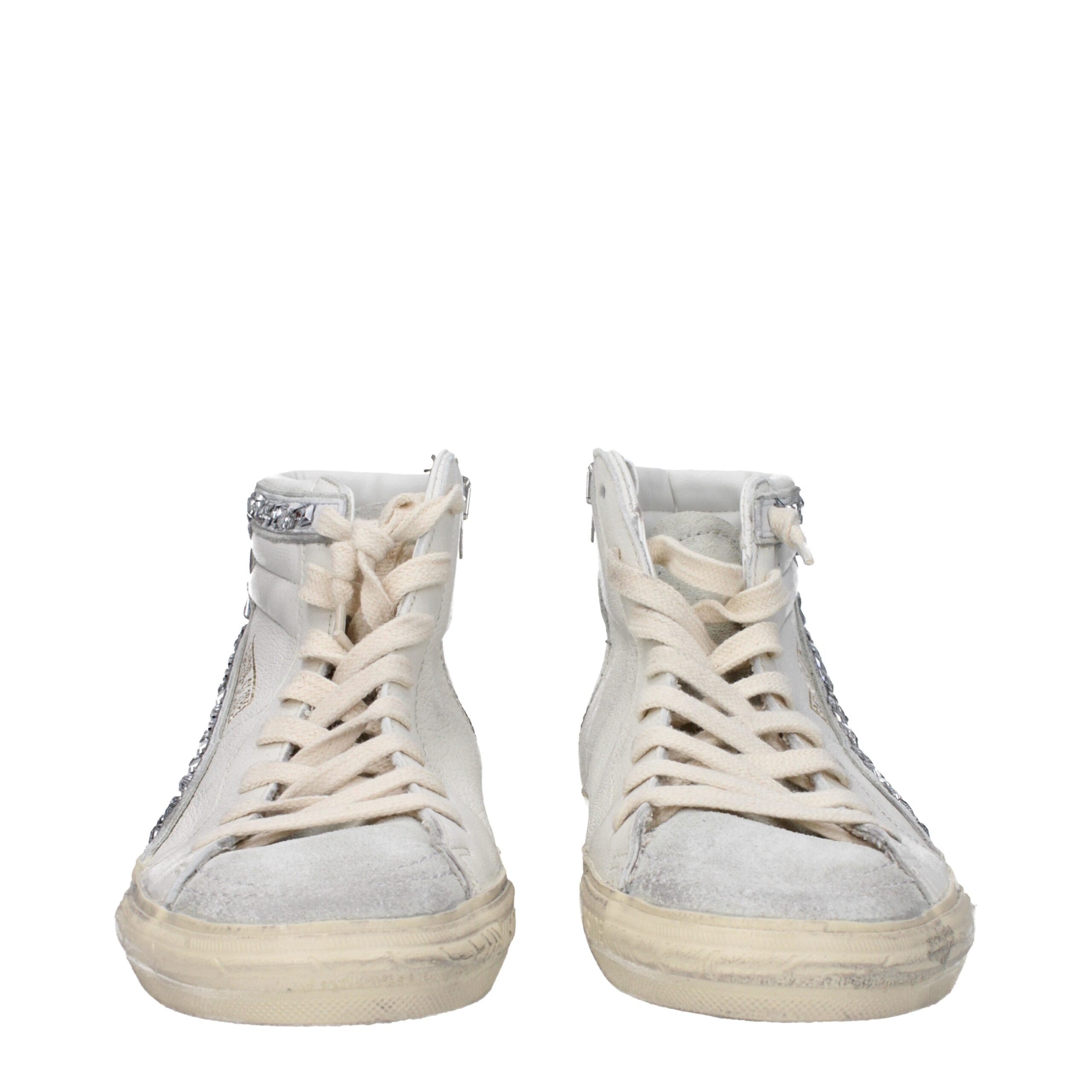 White Leather High Tops