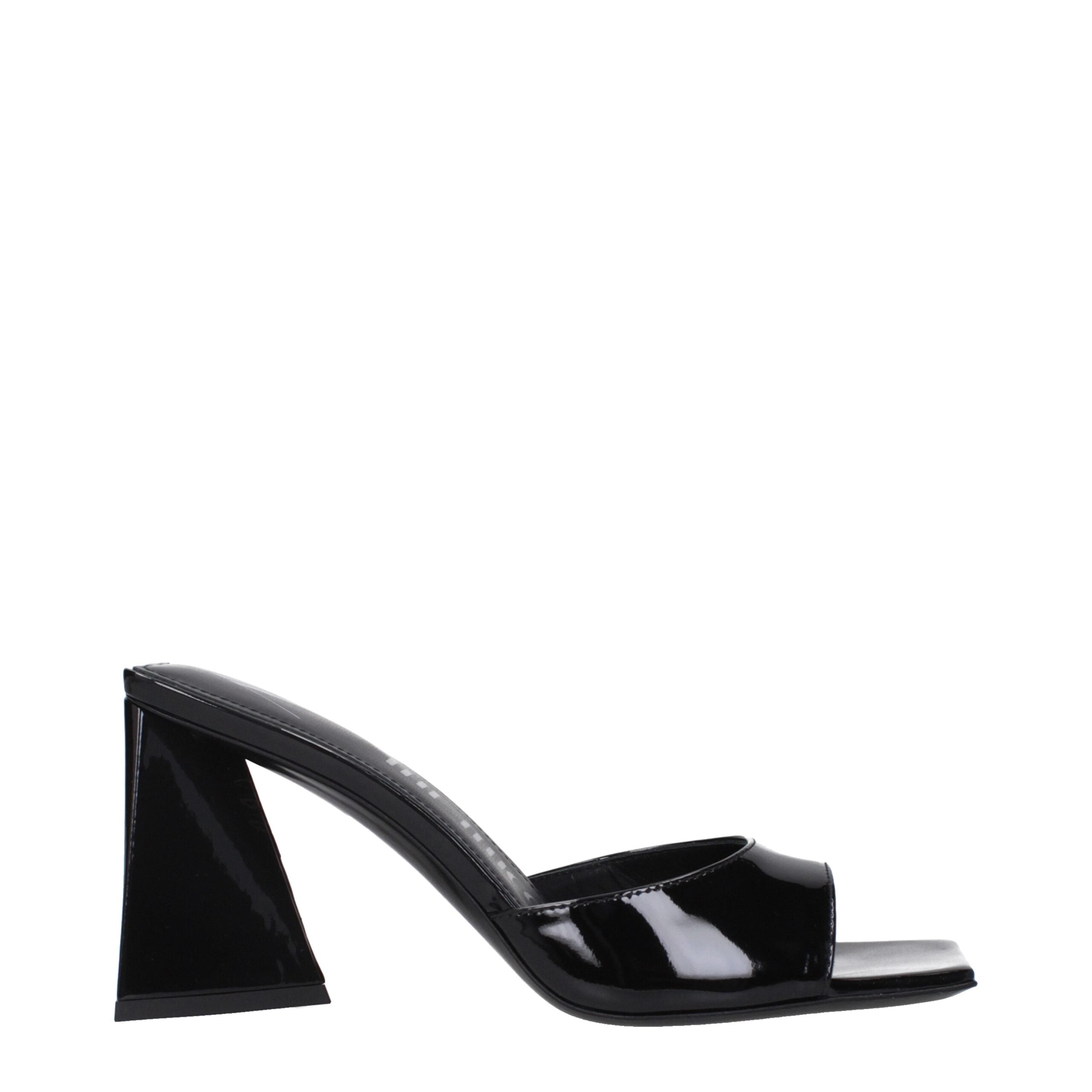 Black Leather Stiletto Heel Sandals - ventzia