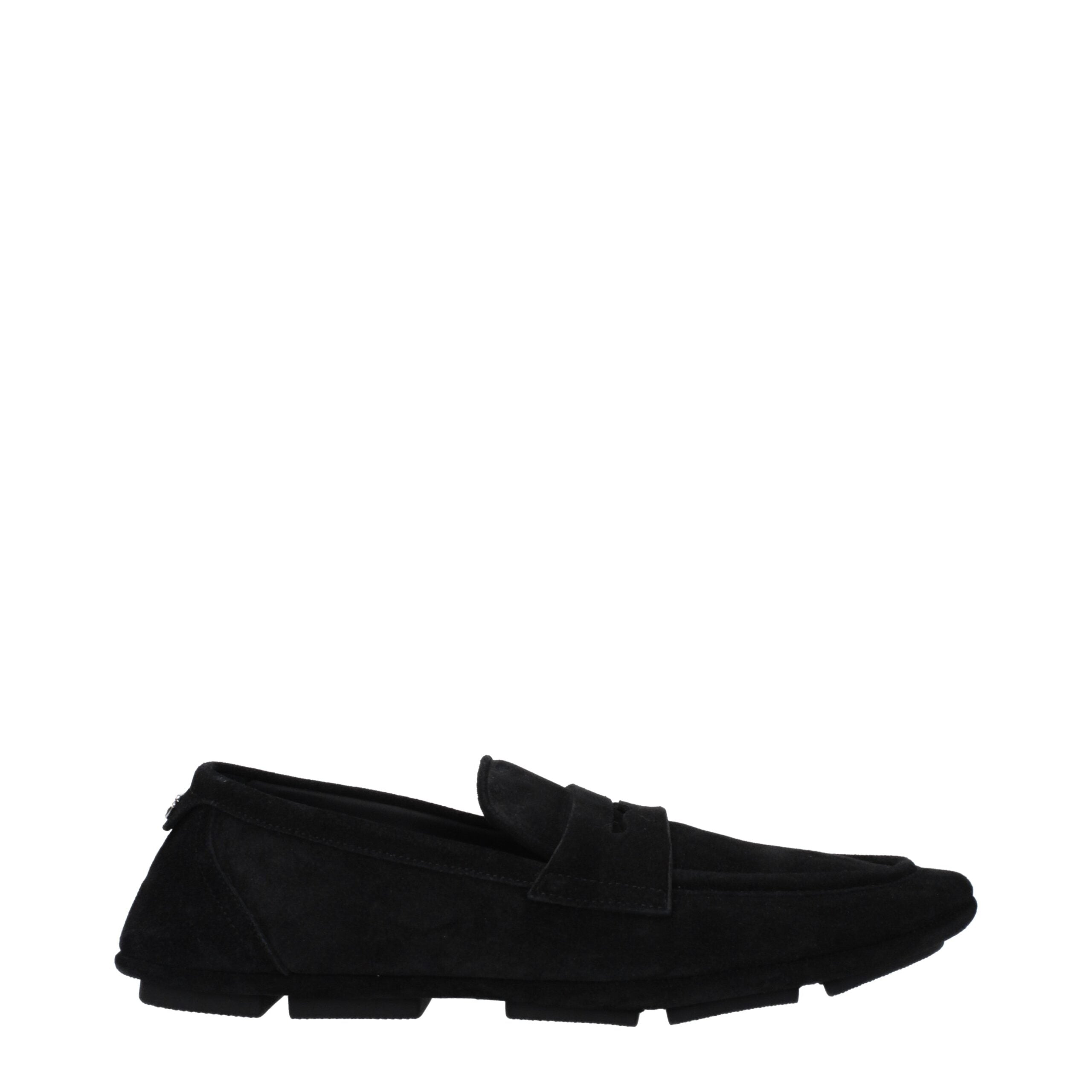 Black Leather Slip-On Loafers - ventzia