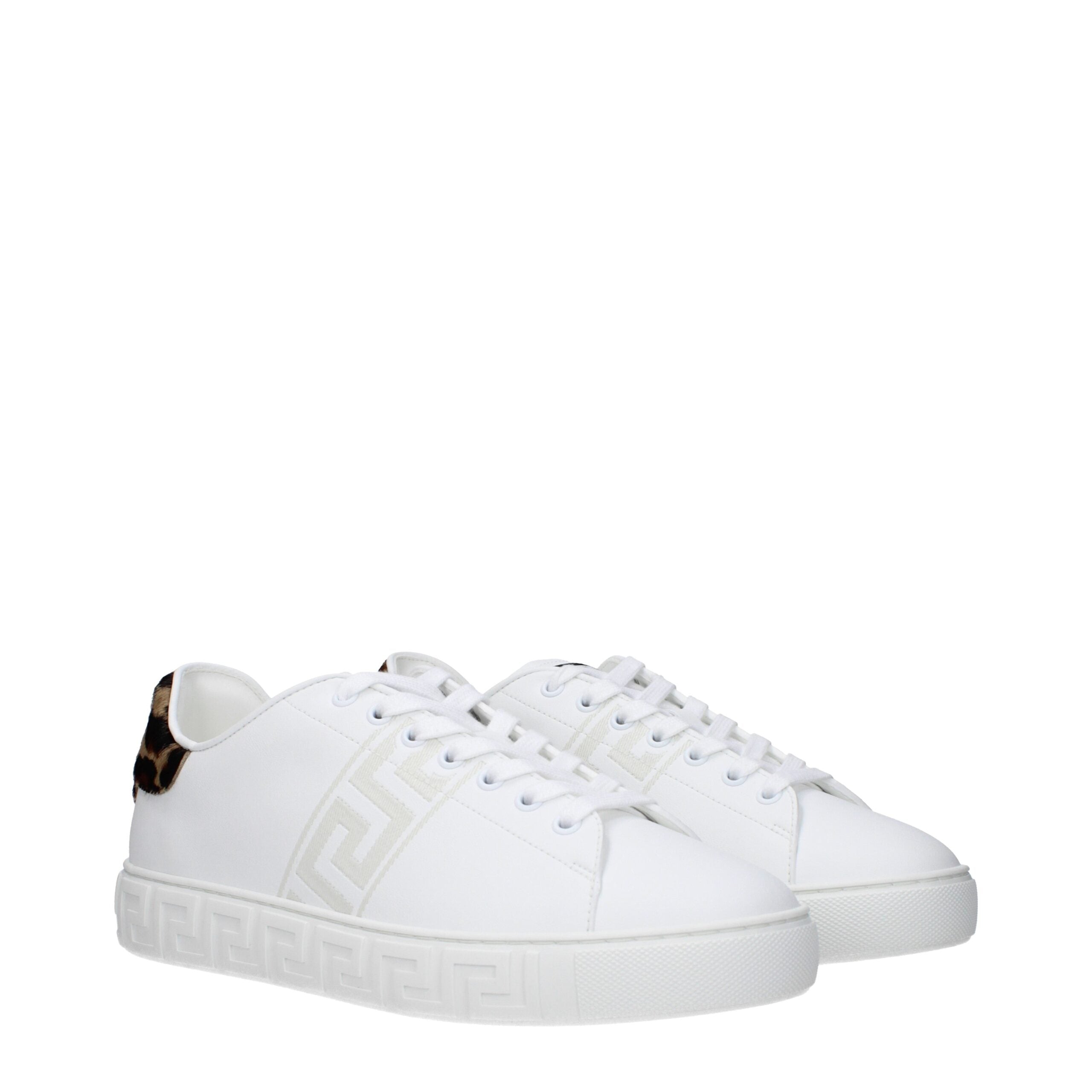 White Leather Low Top Sneakers - ventzia