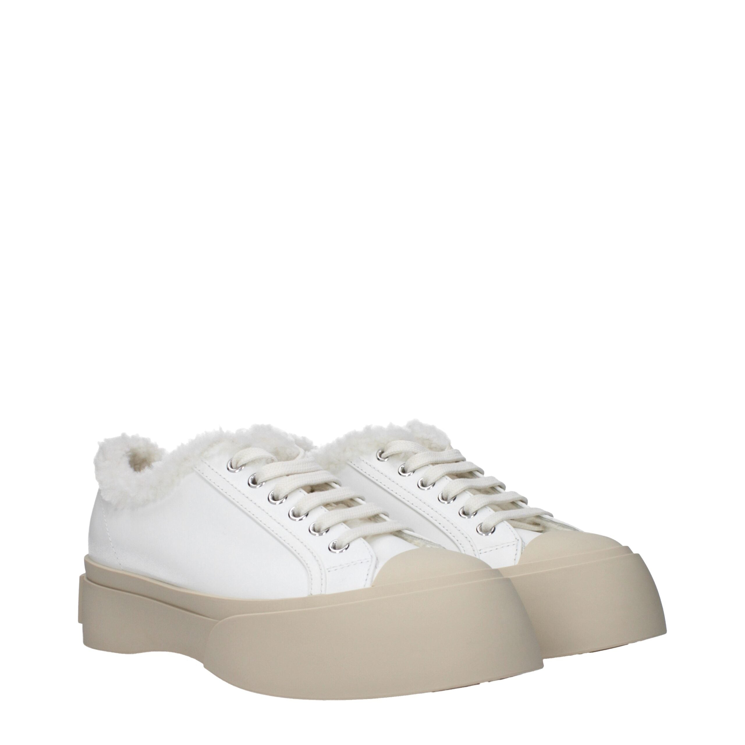 White Leather Low Top Sneakers - ventzia