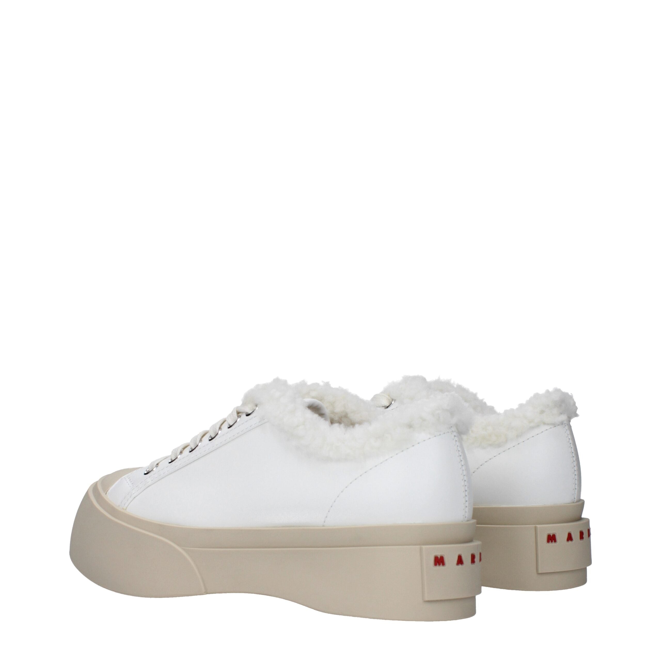 White Leather Low Top Sneakers - ventzia