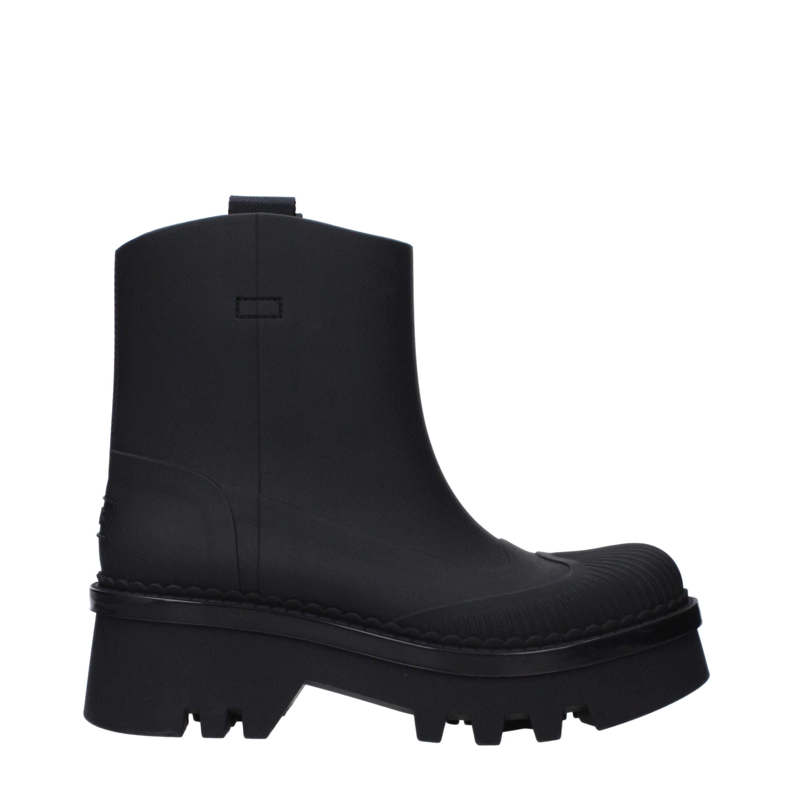 Black Cotton Ankle Boots - ventzia