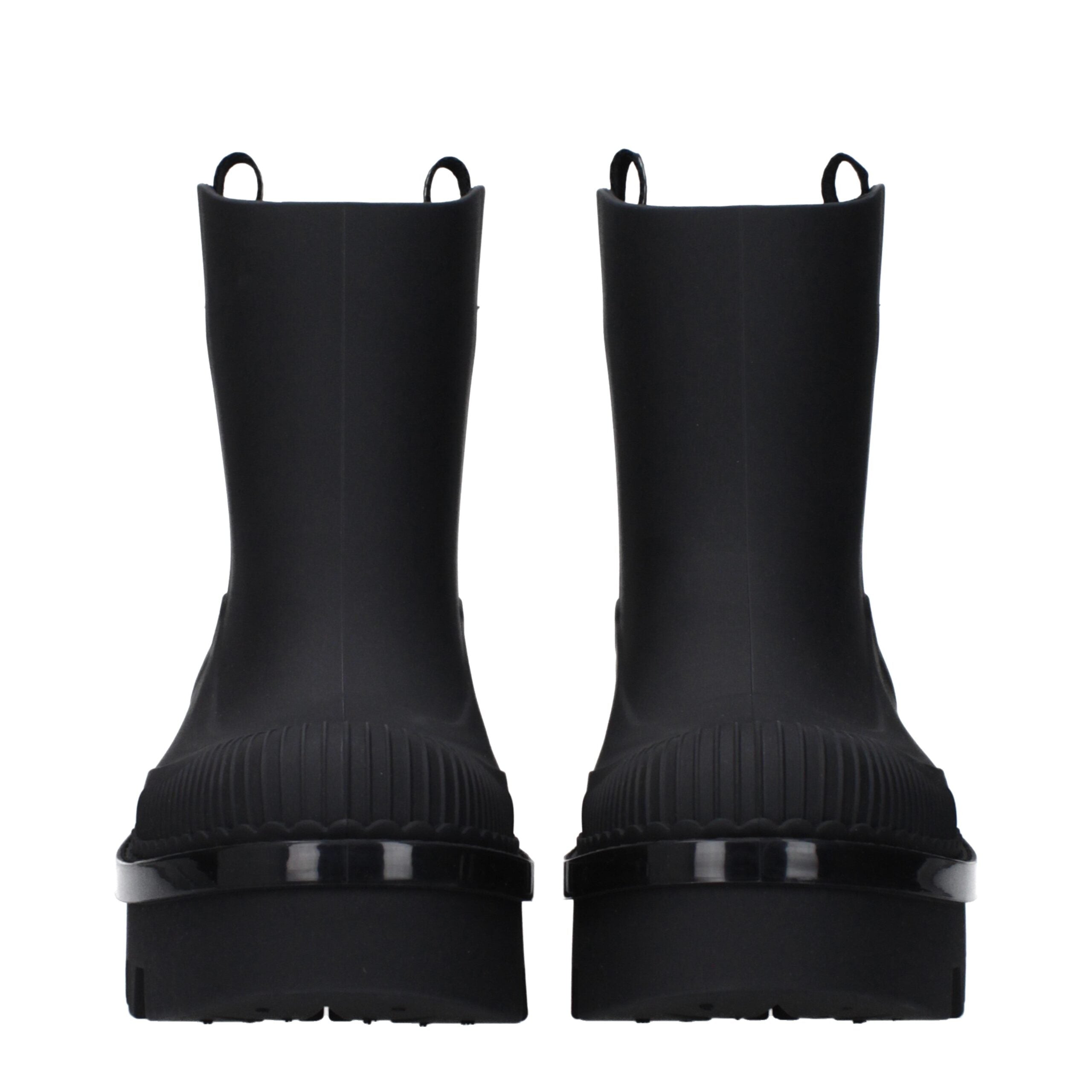 Black Cotton Ankle Boots - ventzia
