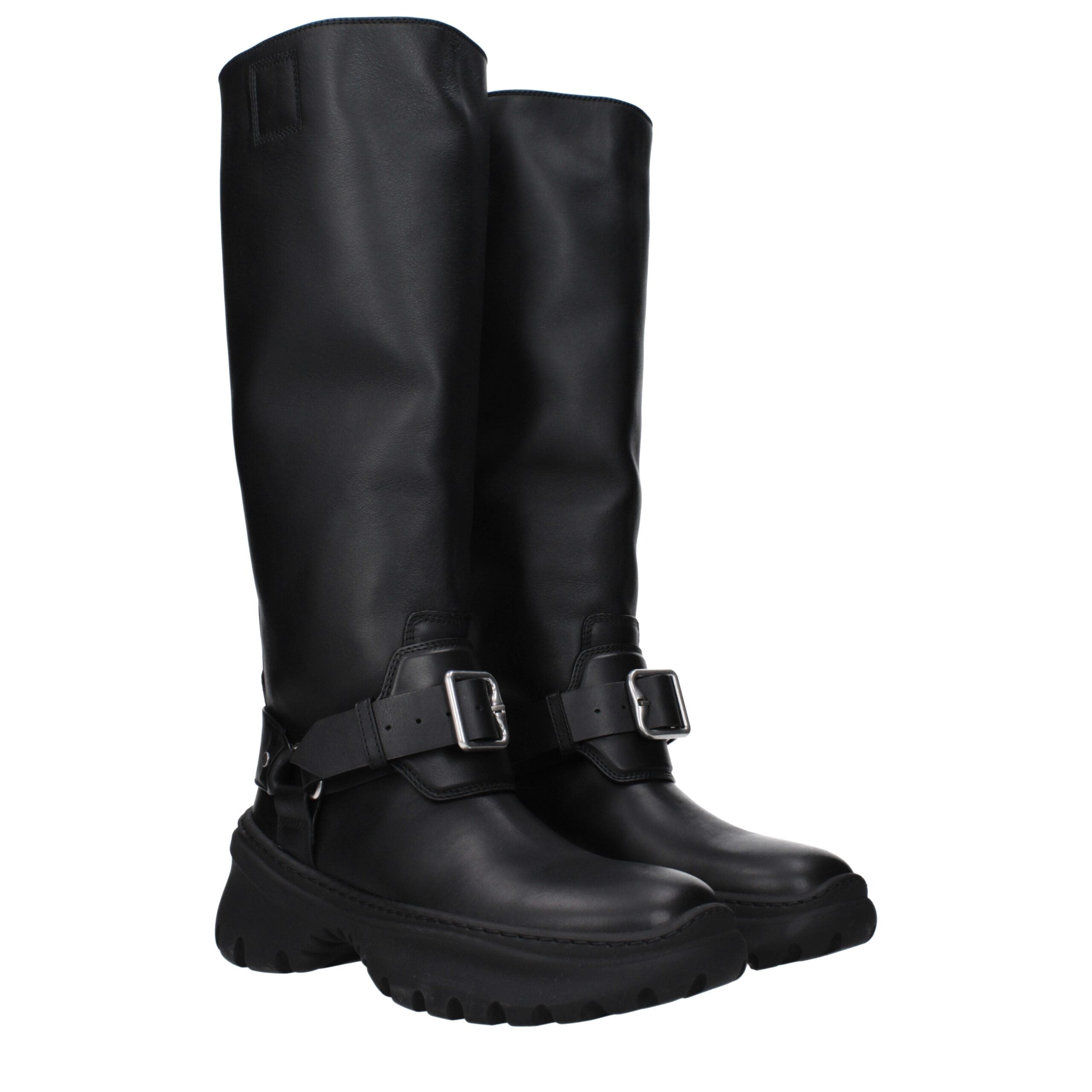 Black Leather Boots - ventzia