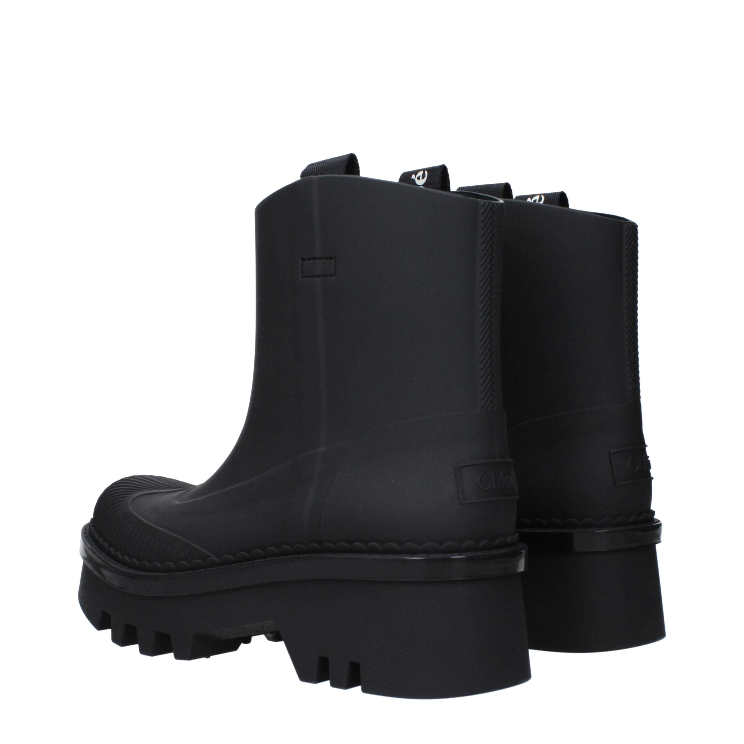 Black Cotton Ankle Boots - ventzia