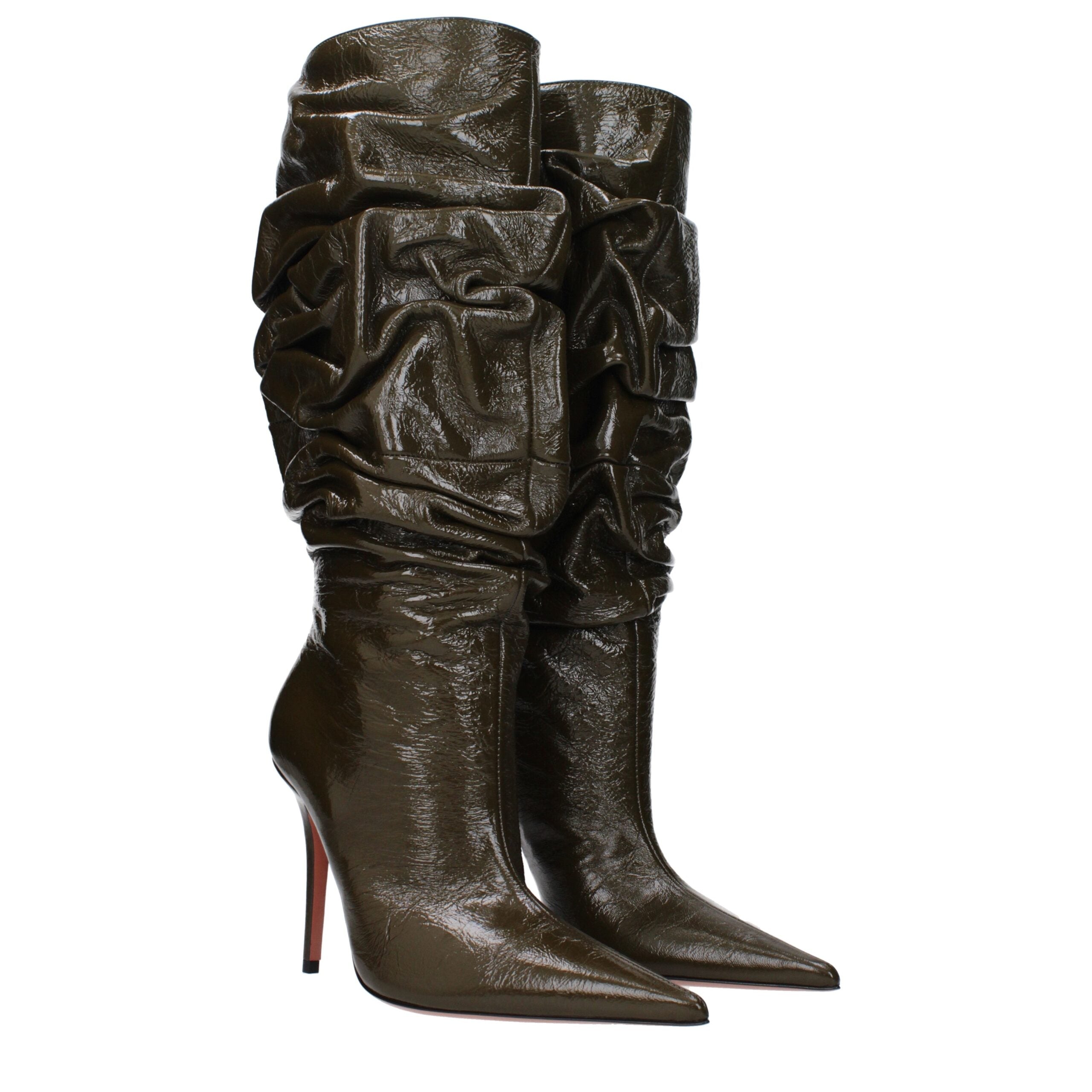 Green Leather Boots - ventzia