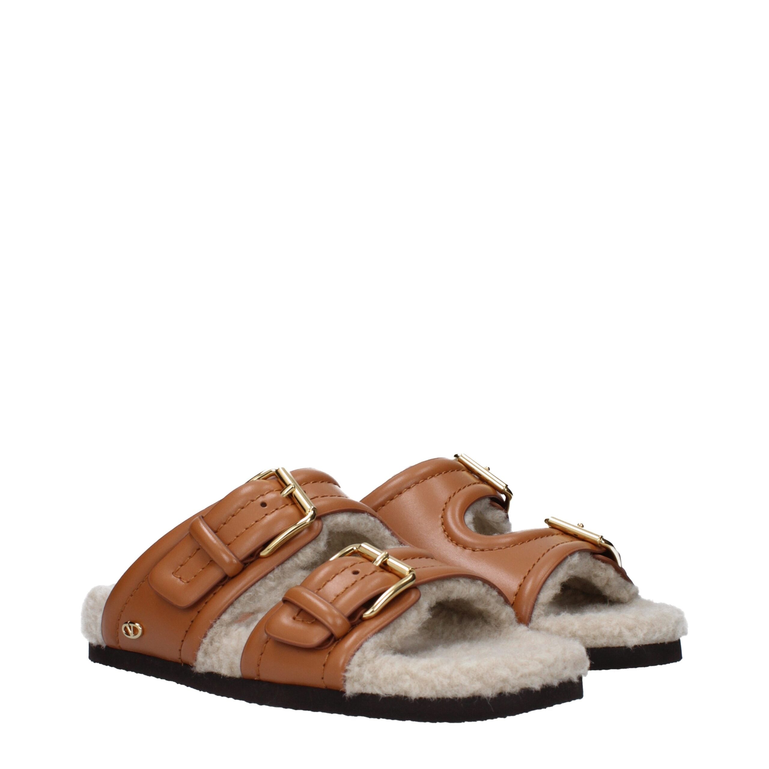 Brown Leather Slippers - ventzia