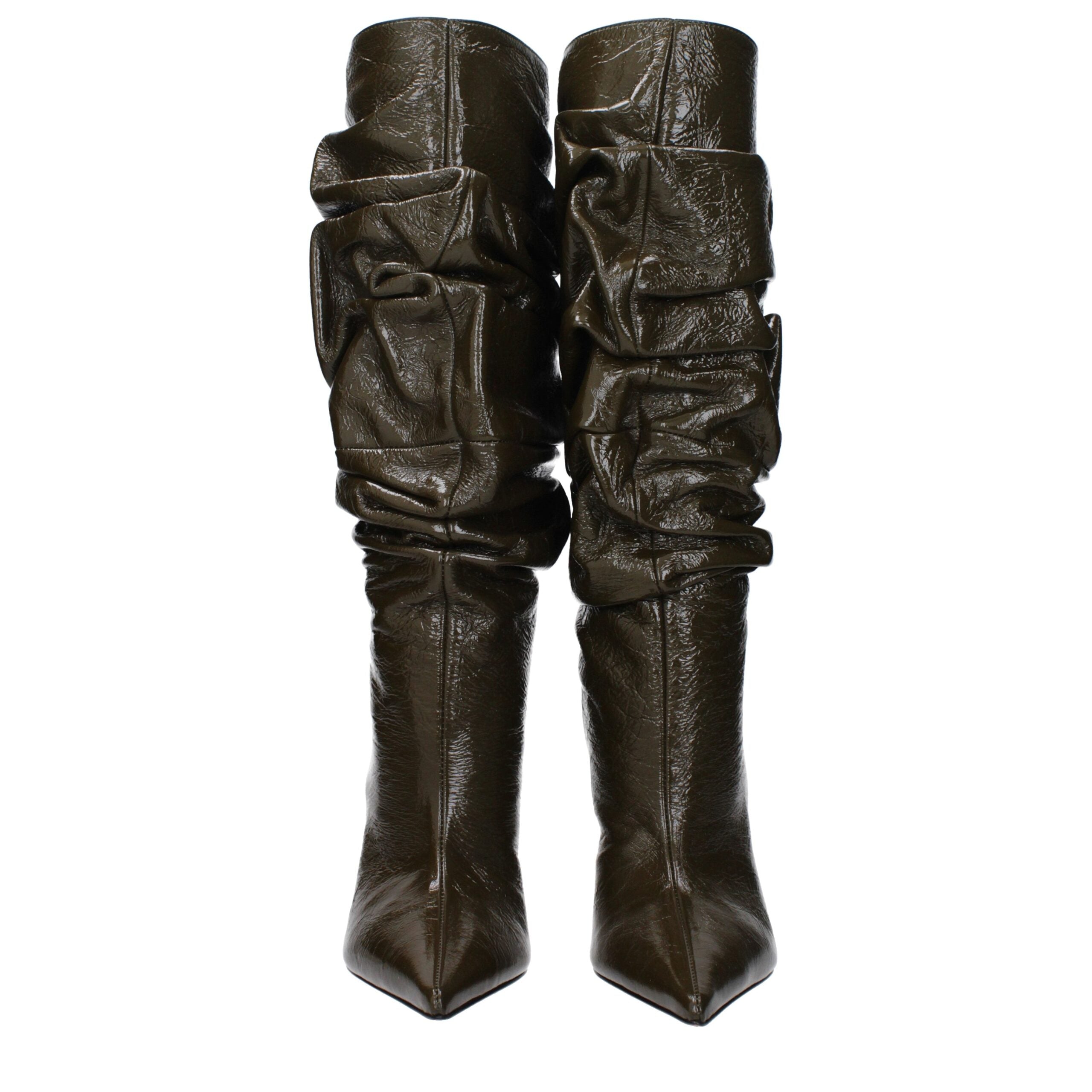 Green Leather Boots - ventzia