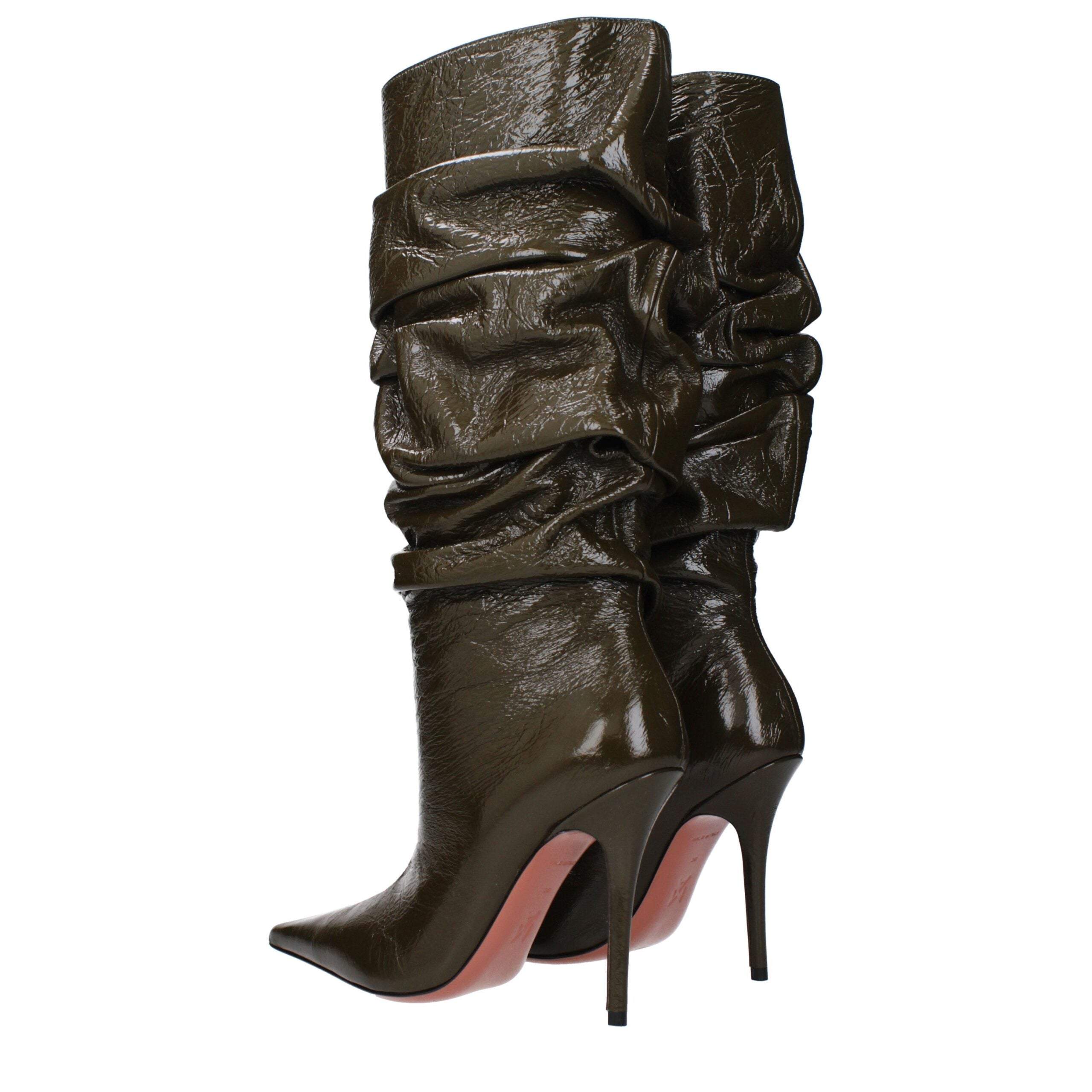 Green Leather Boots - ventzia