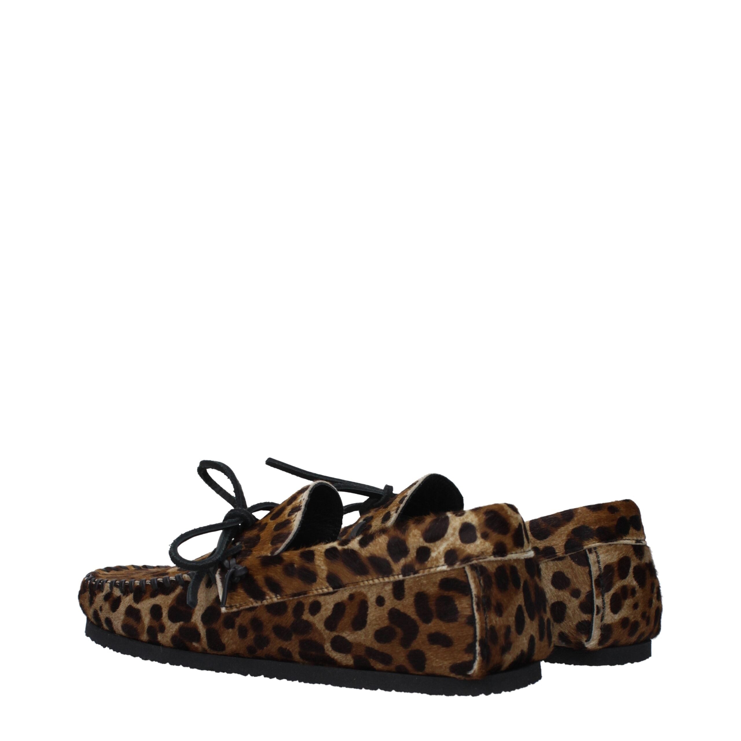 Brown Horsehair Slip-On Loafers - ventzia
