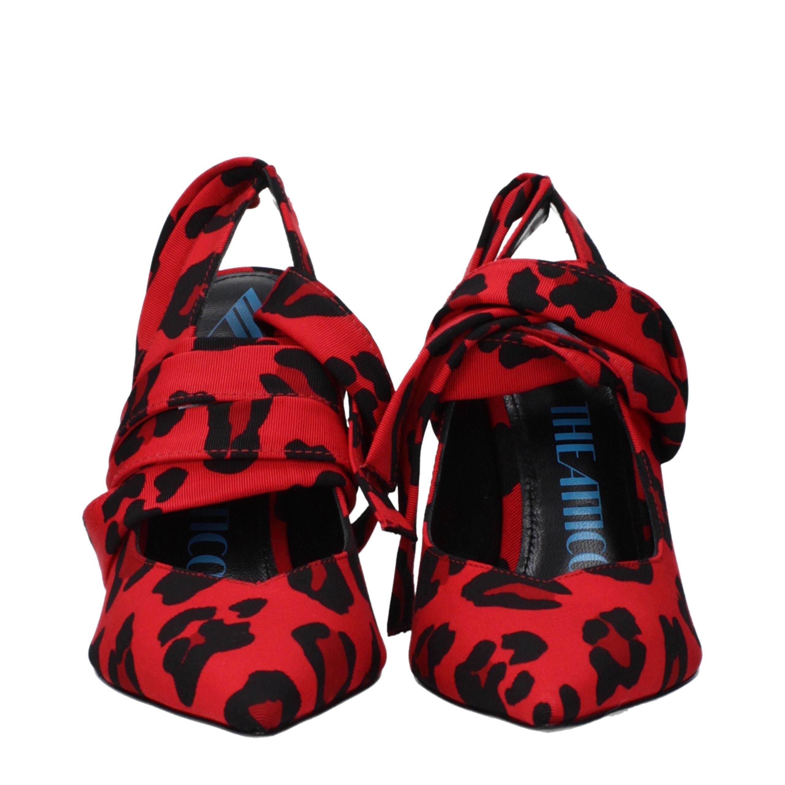 Red Fabric High Heel Pumps - ventzia