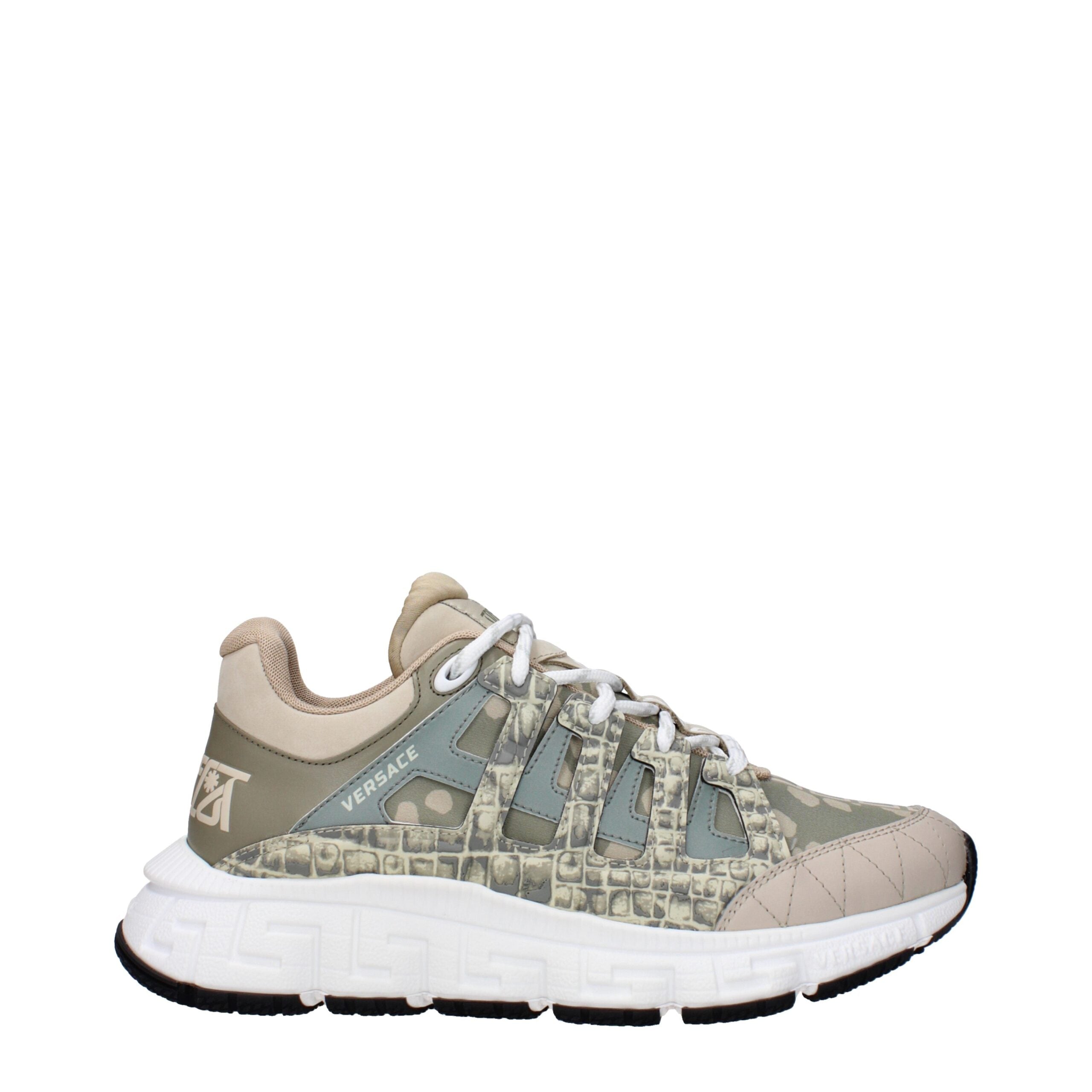Green Fabric Low Top Sneakers - ventzia