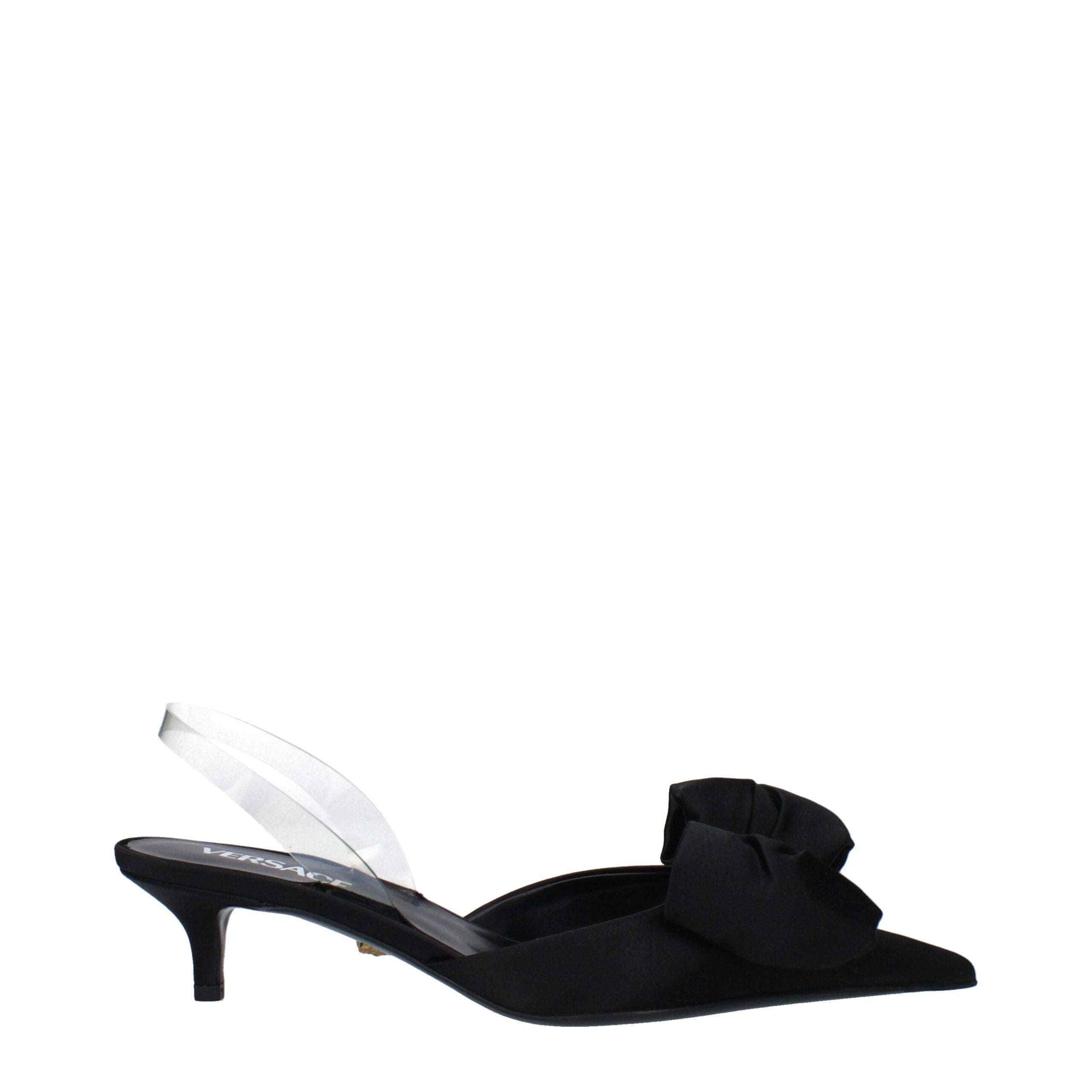 Black Satin Flat Sandals - ventzia