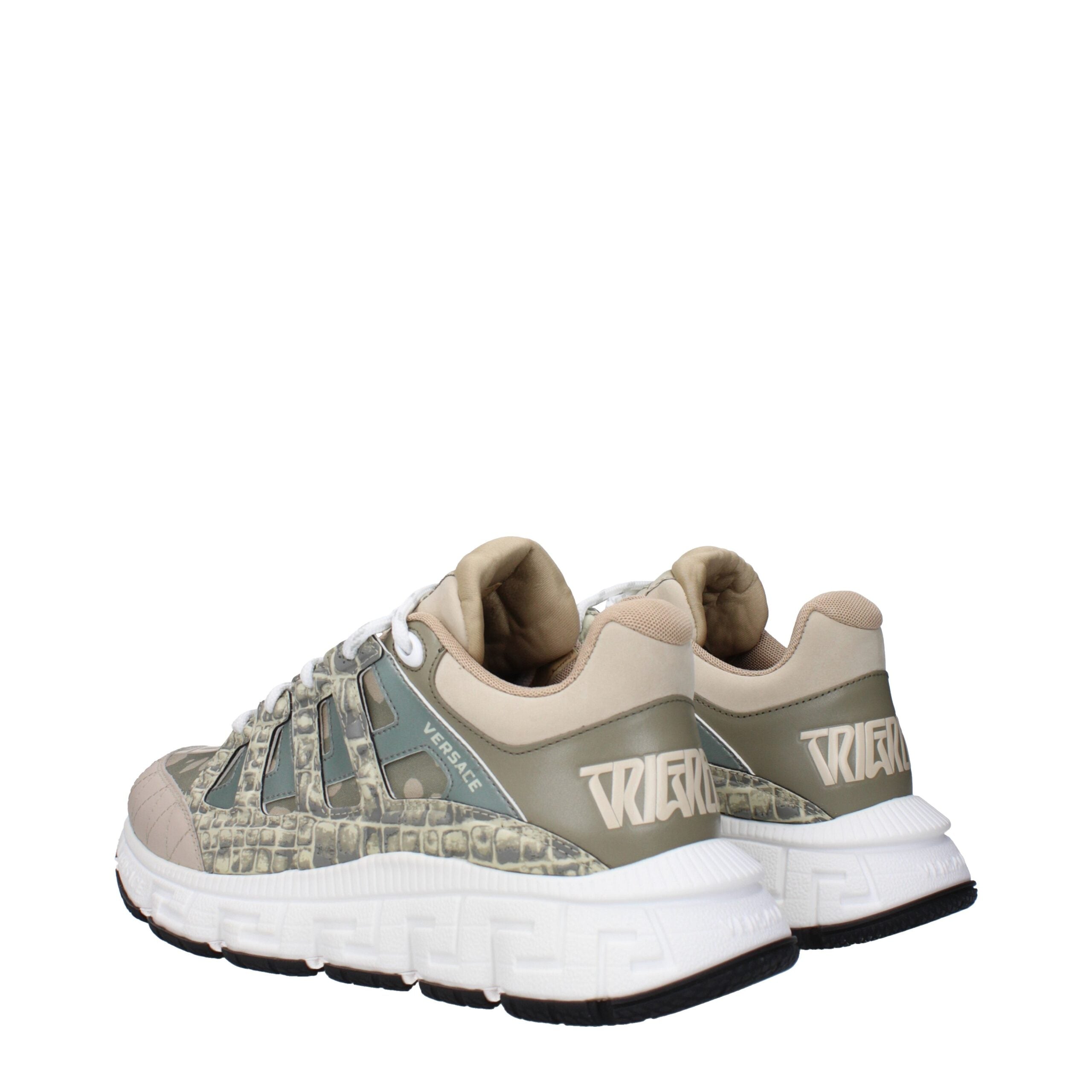 Green Fabric Low Top Sneakers - ventzia