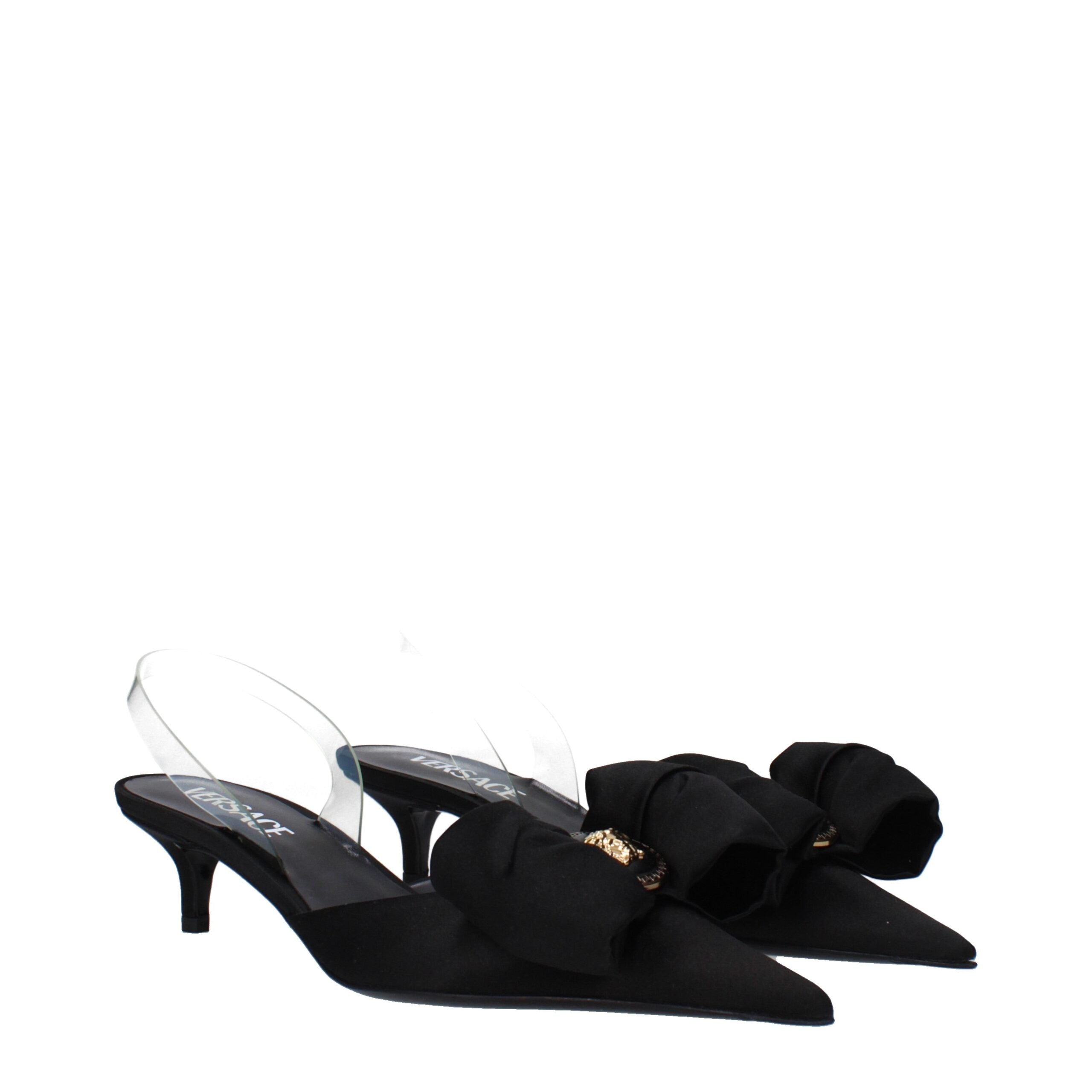 Black Satin Flat Sandals - ventzia