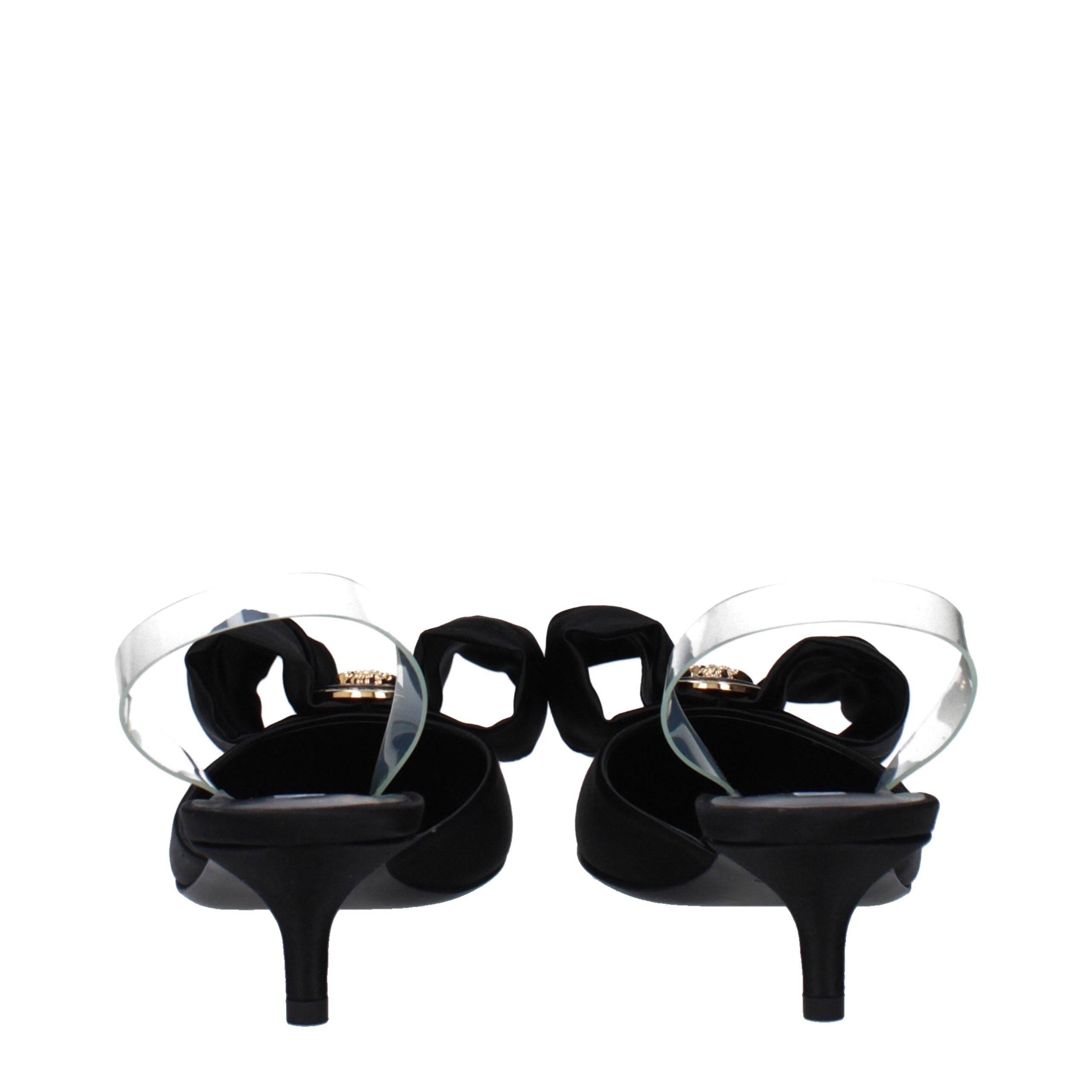 Black Satin Flat Sandals - ventzia