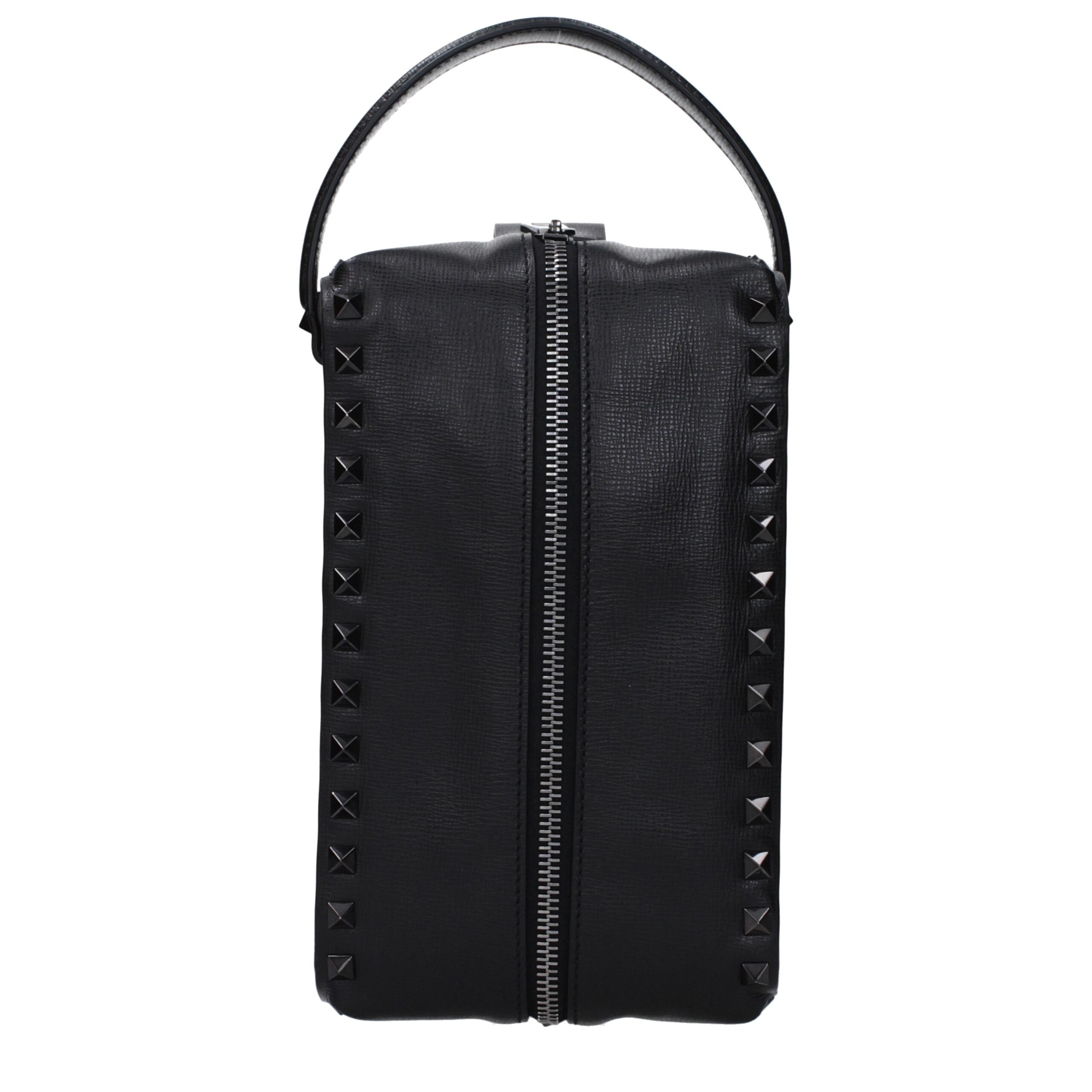 Black Leather Clutch Bag - ventzia