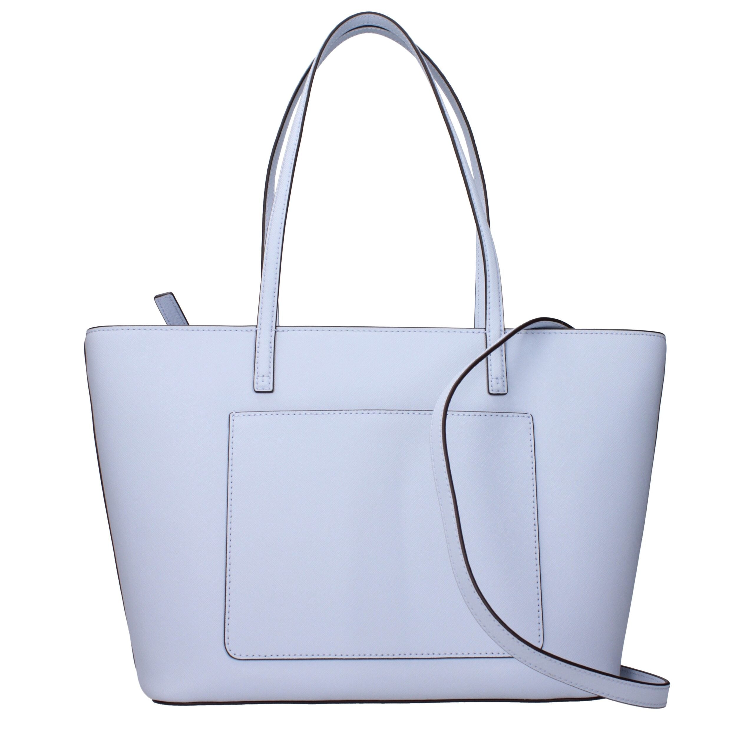 Light Blue Leather Shoulder Bag - ventzia