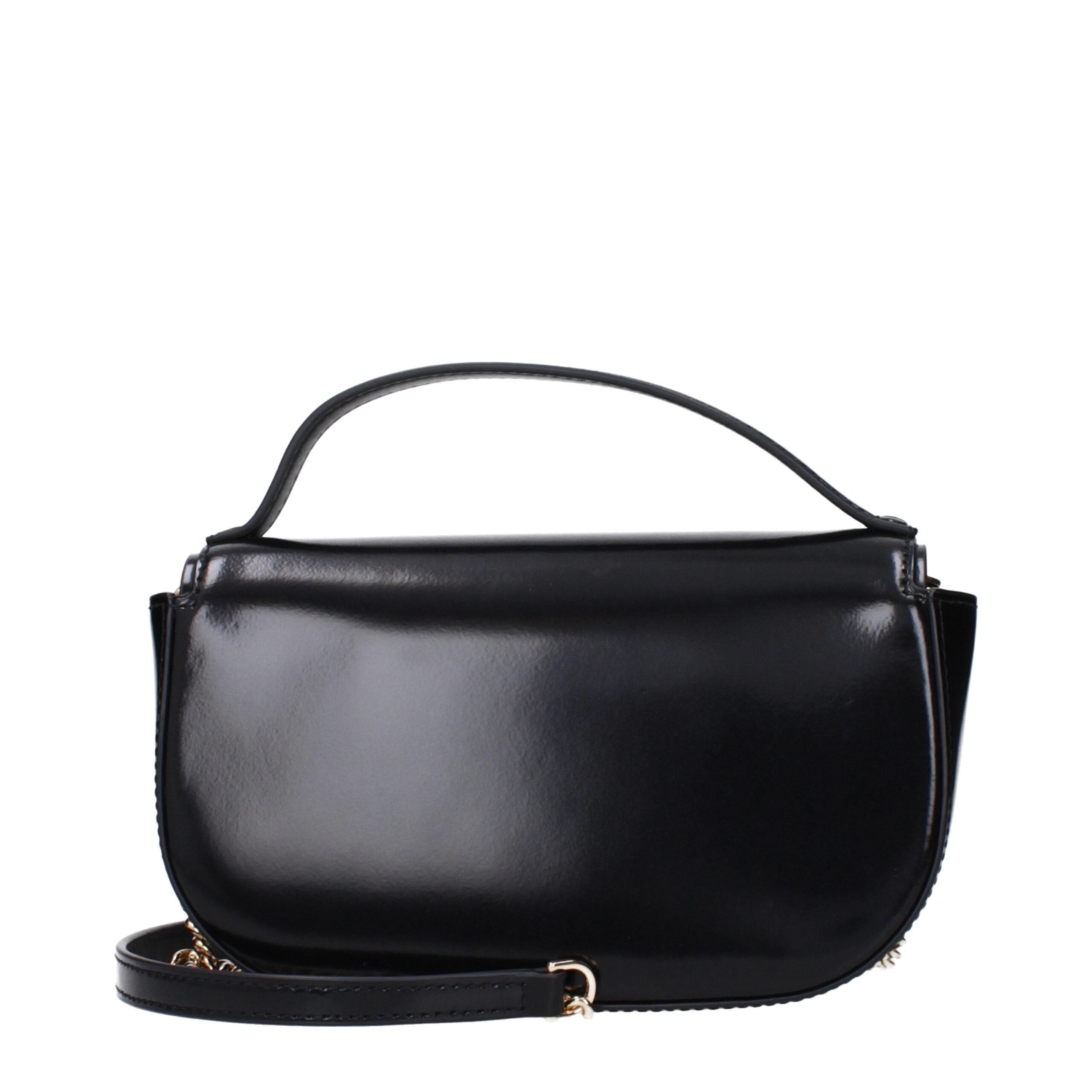 Black Leather Handbag - ventzia