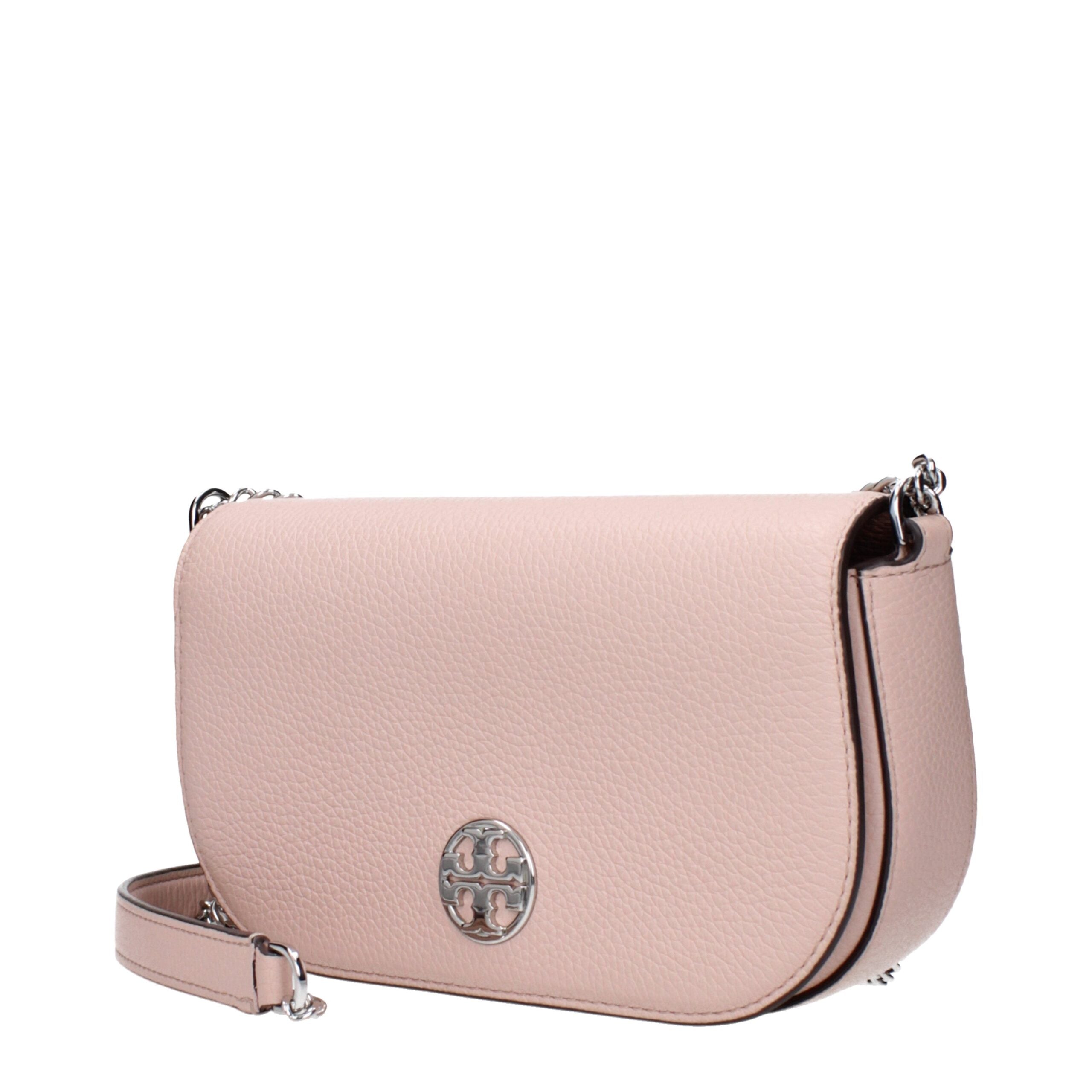 Pink Leather Crossbody Bag - ventzia
