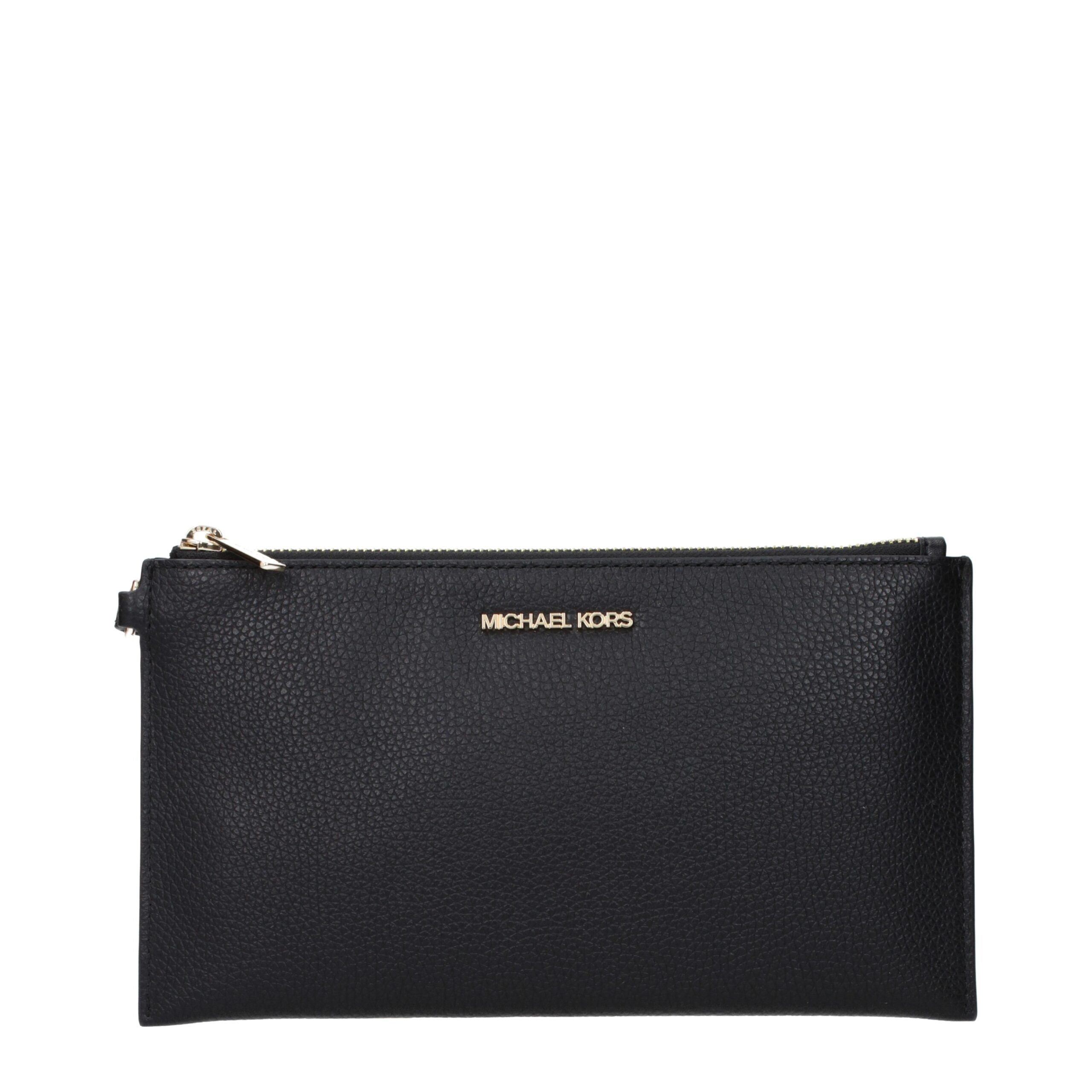 Black Leather Clutch Bag - ventzia