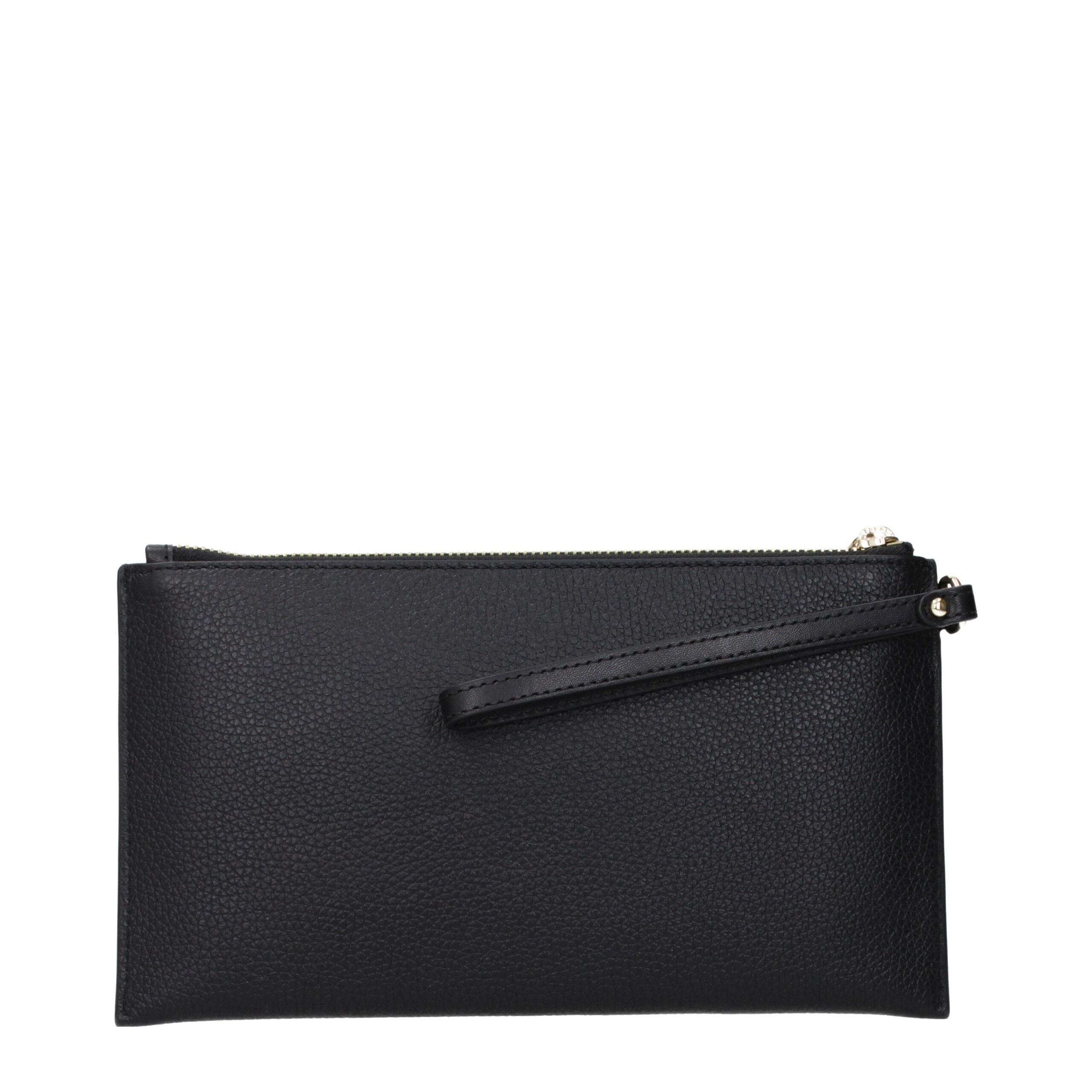 Black Leather Clutch Bag - ventzia