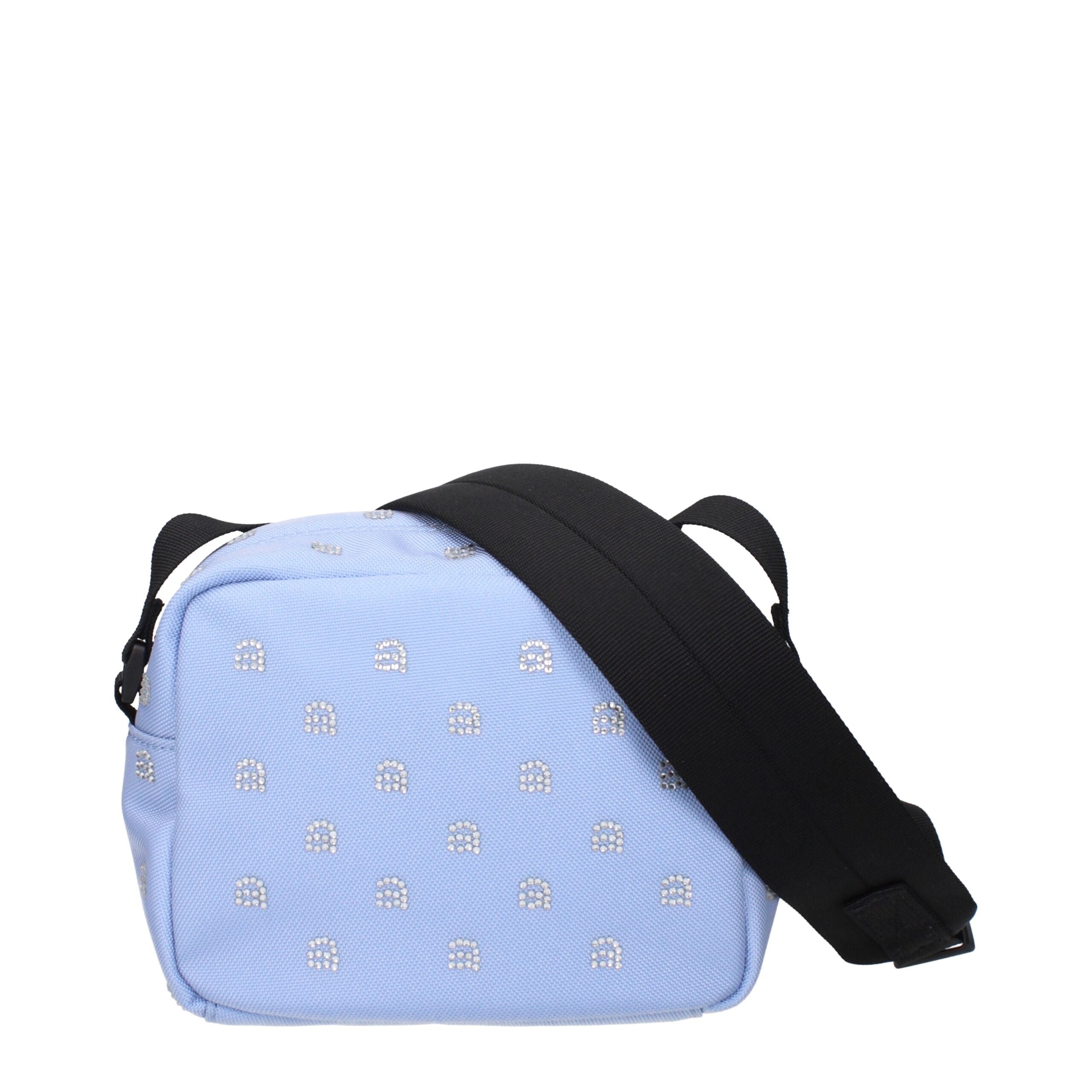 Light Blue Fabric Crossbody Bag - ventzia