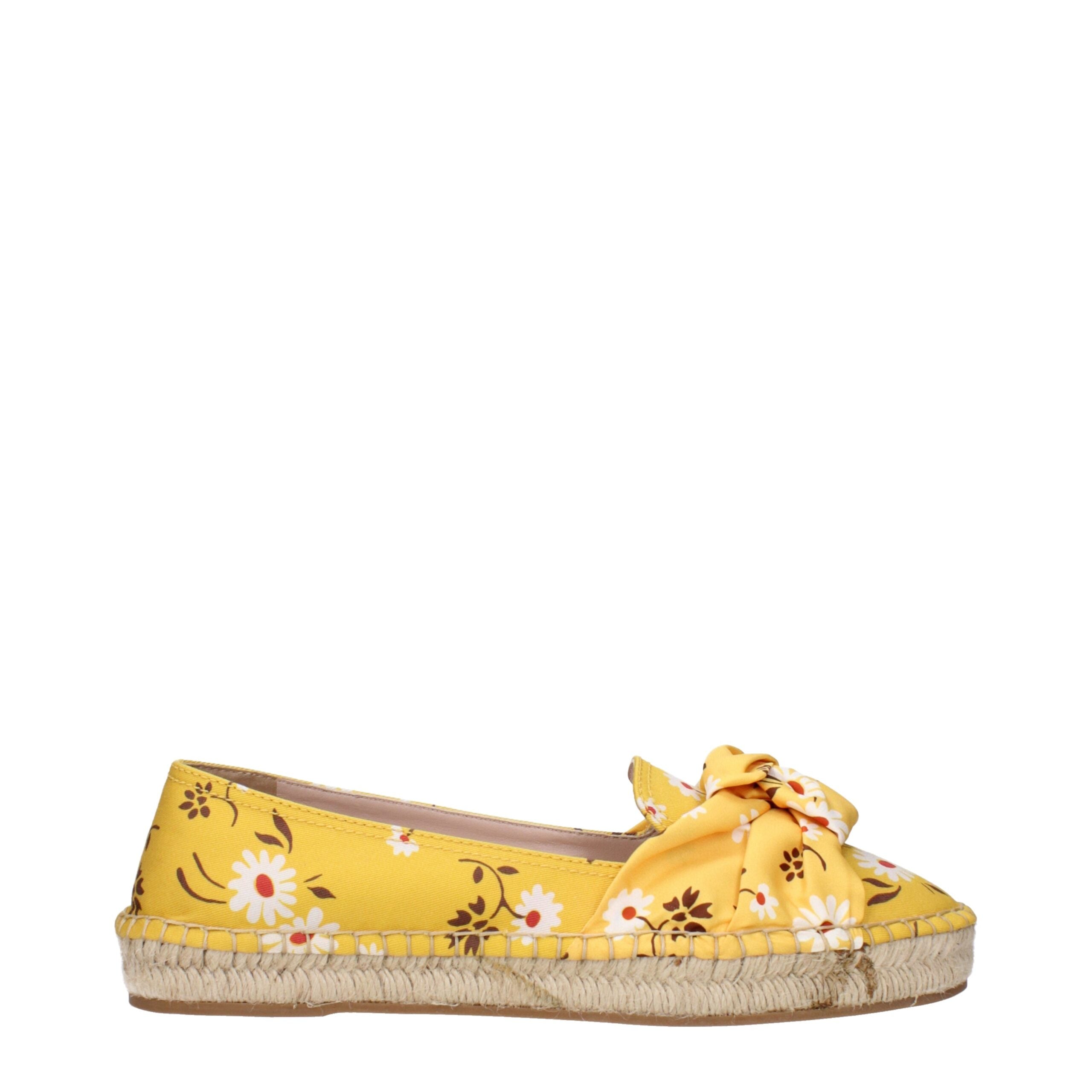 Yellow Fabric Espadrilles - ventzia